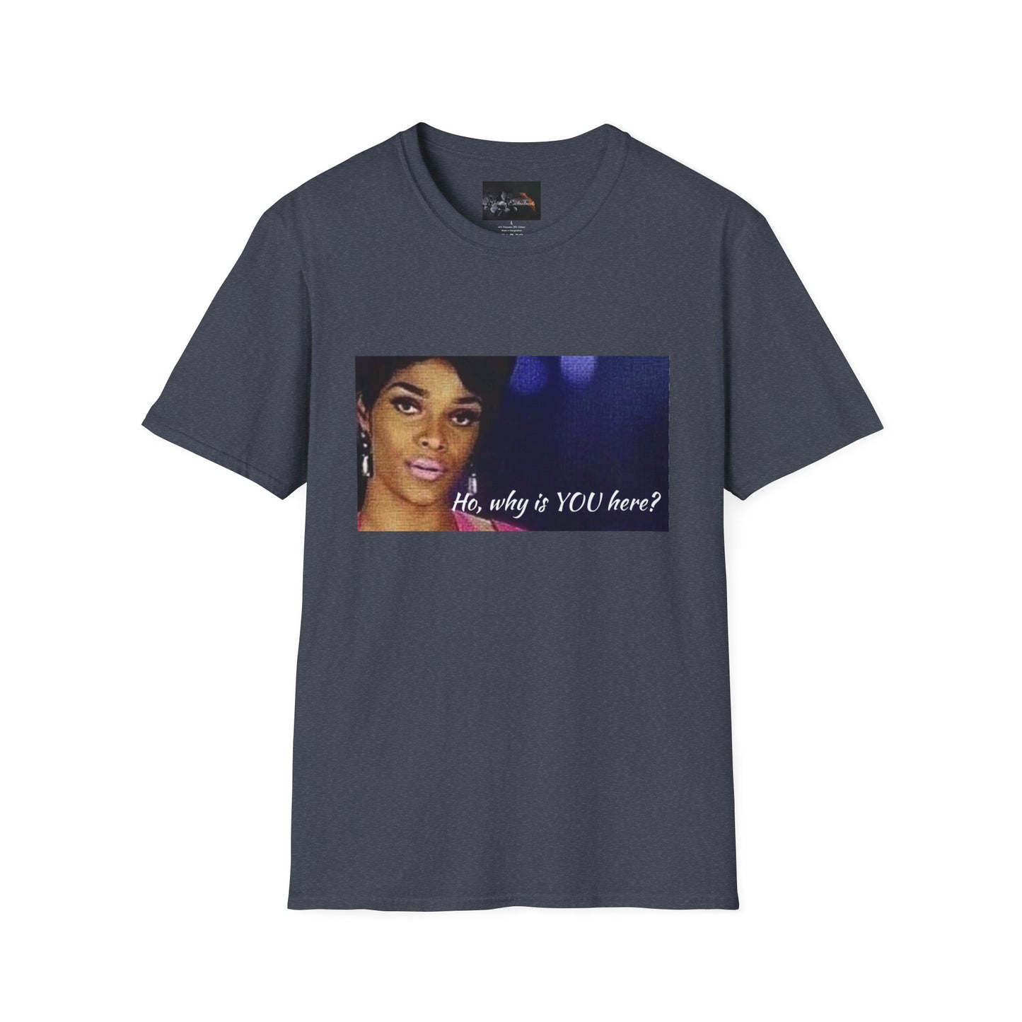 Funny Graphic Tee: "Ho, why is YOU here?" T-Shirt, Trendy Casual Wear, Gift for Friends, LGBTQ Pride Apparel, Funny Statement Shirt