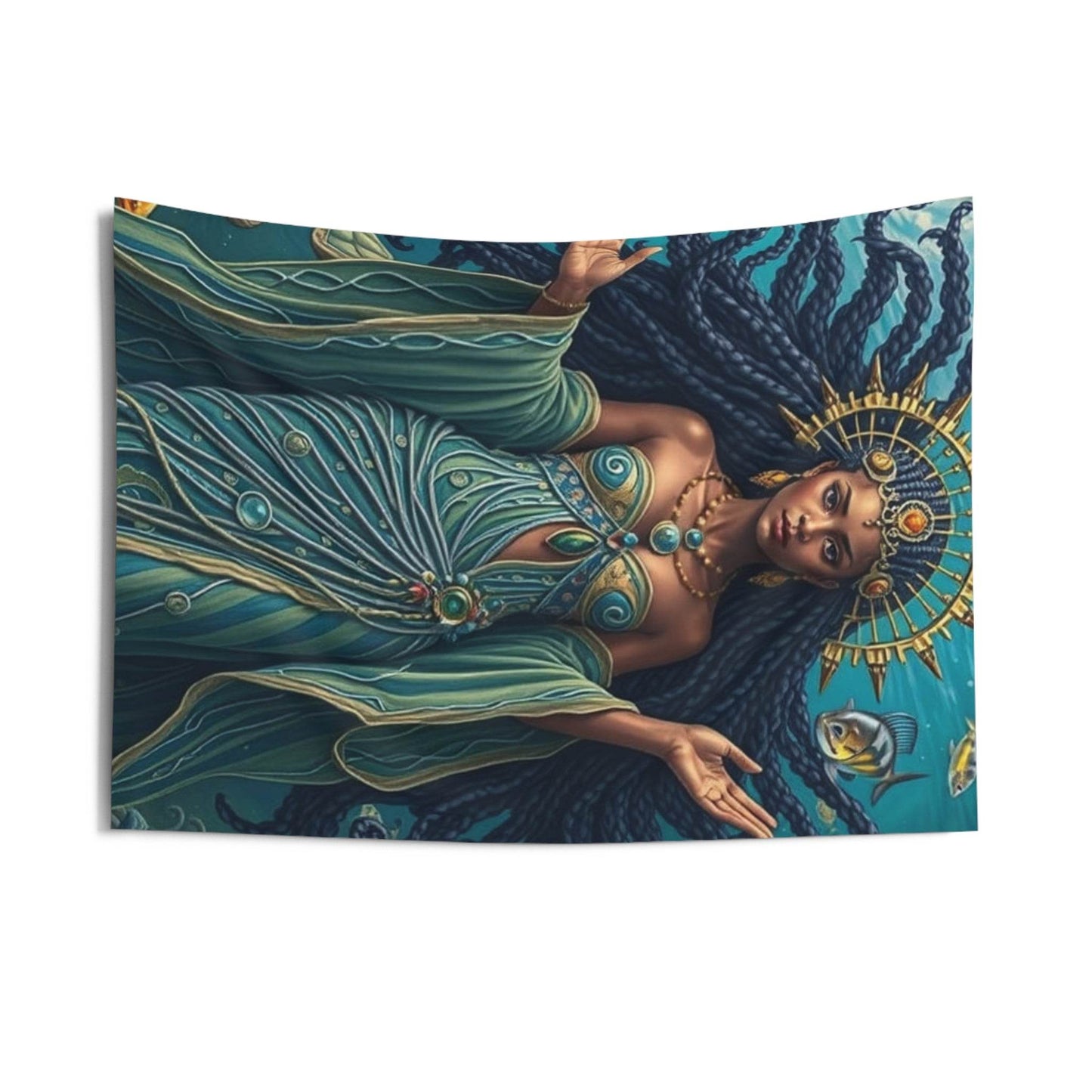 Wall Tapestries - Handmade Design, Yemoja in all her glory - IntuitiveEncBoutique