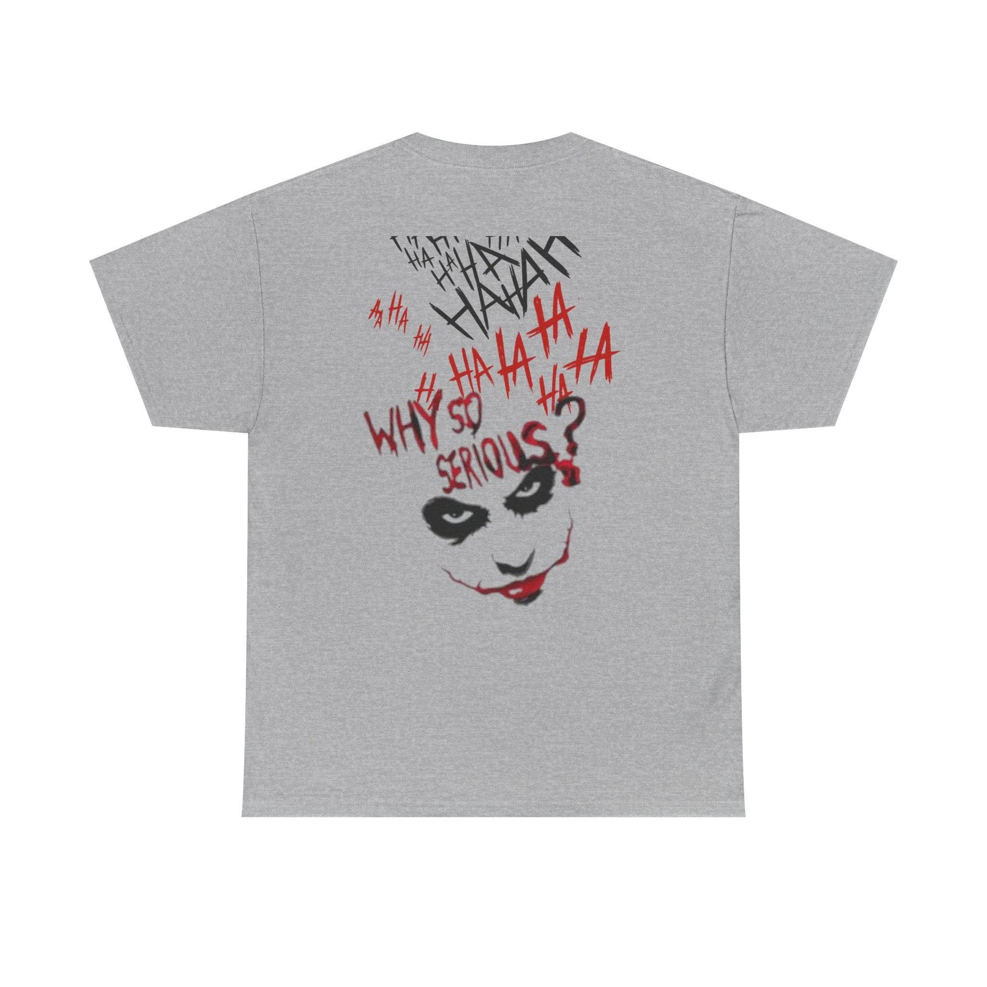 Unisex Heavy Cotton Tee - Joker Inspired Graphic Tee, Casual Wear, Perfect for Halloween, Movie Fans, Gift Idea, Streetwear - IntuitiveEncBoutique