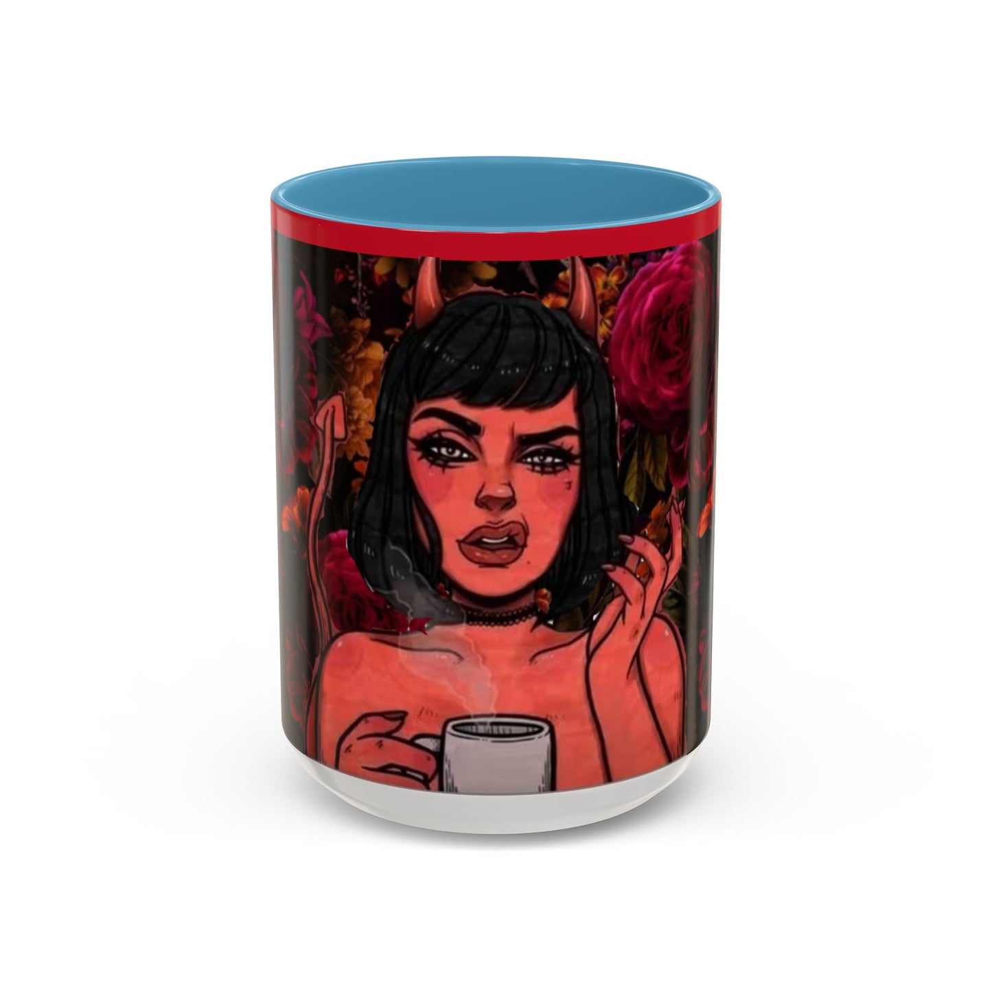 Gothic Floral Accent Coffee Mug - Perfect for Coffee Lovers, Gift for Birthdays, Drama Queen Decor, Unique Art Mug