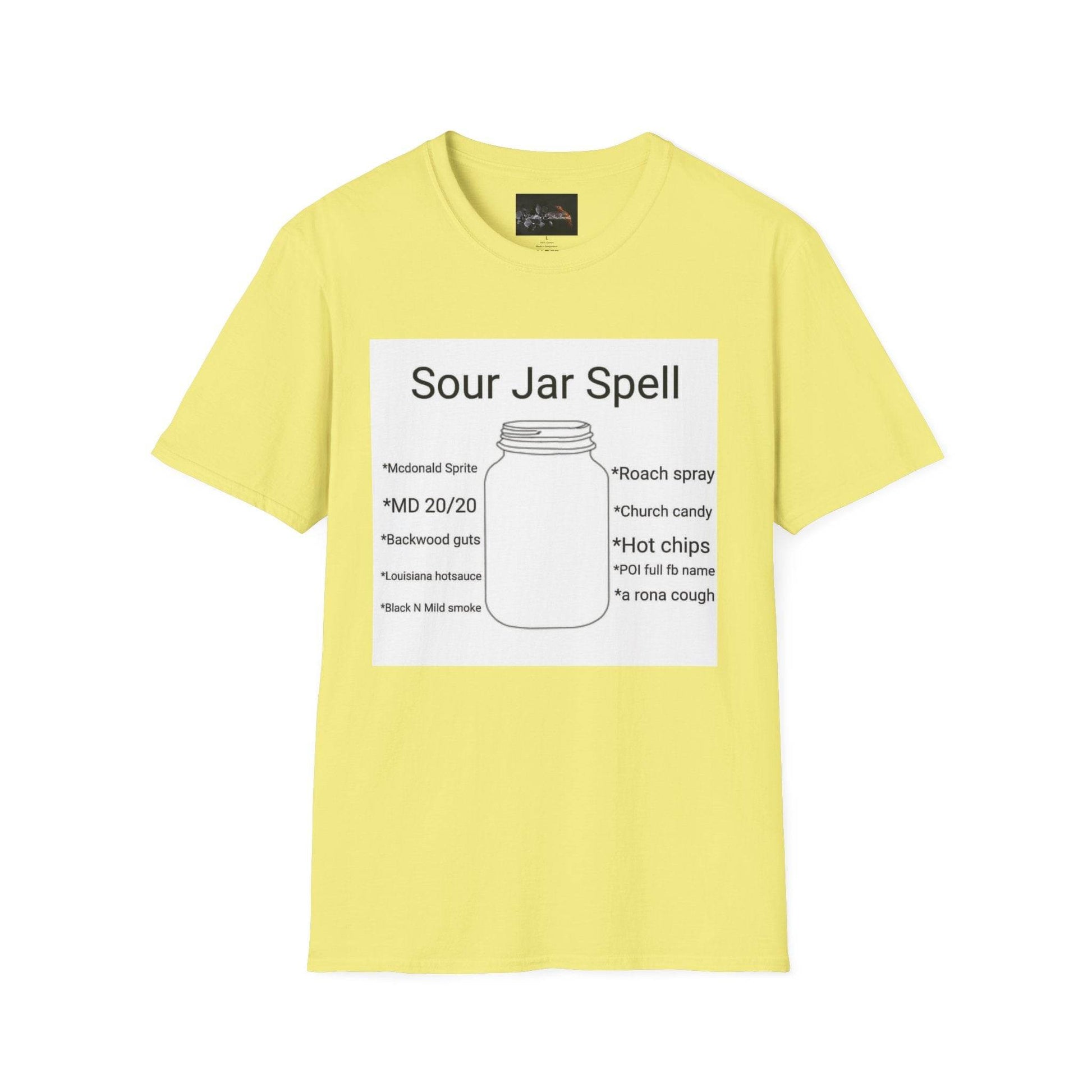 Sour Jar Spell T-Shirt for Witches, Unisex Softstyle Tee, Ideal for Magical Practitioners, Spell Casting, Witchcraft Gift, Summer Solstice - IntuitiveEncBoutique
