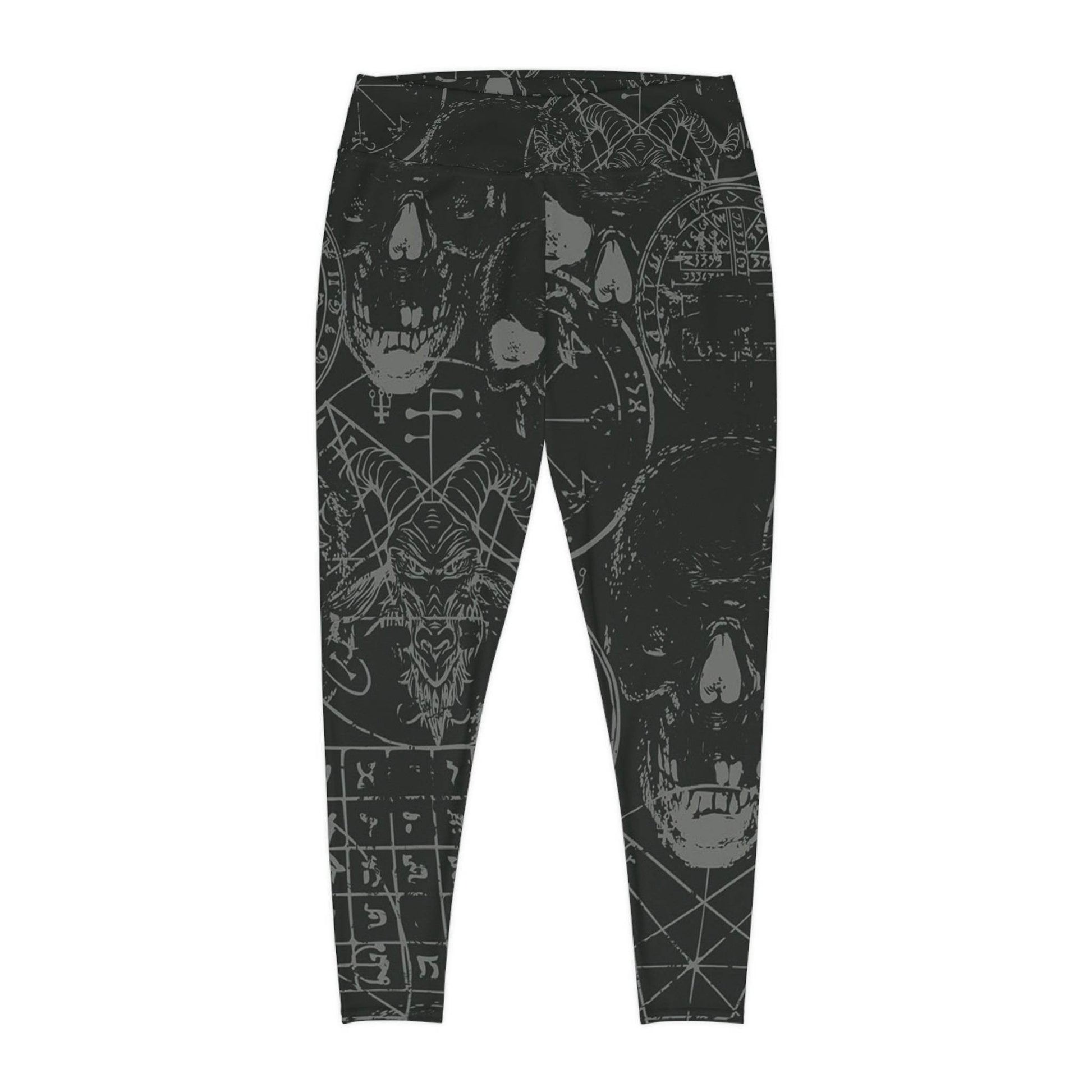 Dark Aesthetic Plus Size Leggings, Comfortable Stretch Leggings for Casual Wear, Halloween Outfit, Alternative Fashion, Edgy Athleisure - IntuitiveEncBoutique