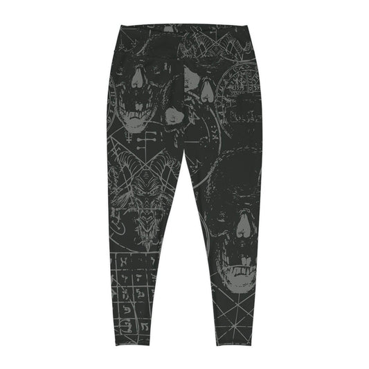 Dark Aesthetic Plus Size Leggings, Comfortable Stretch Leggings for Casual Wear, Halloween Outfit, Alternative Fashion, Edgy Athleisure - IntuitiveEncBoutique