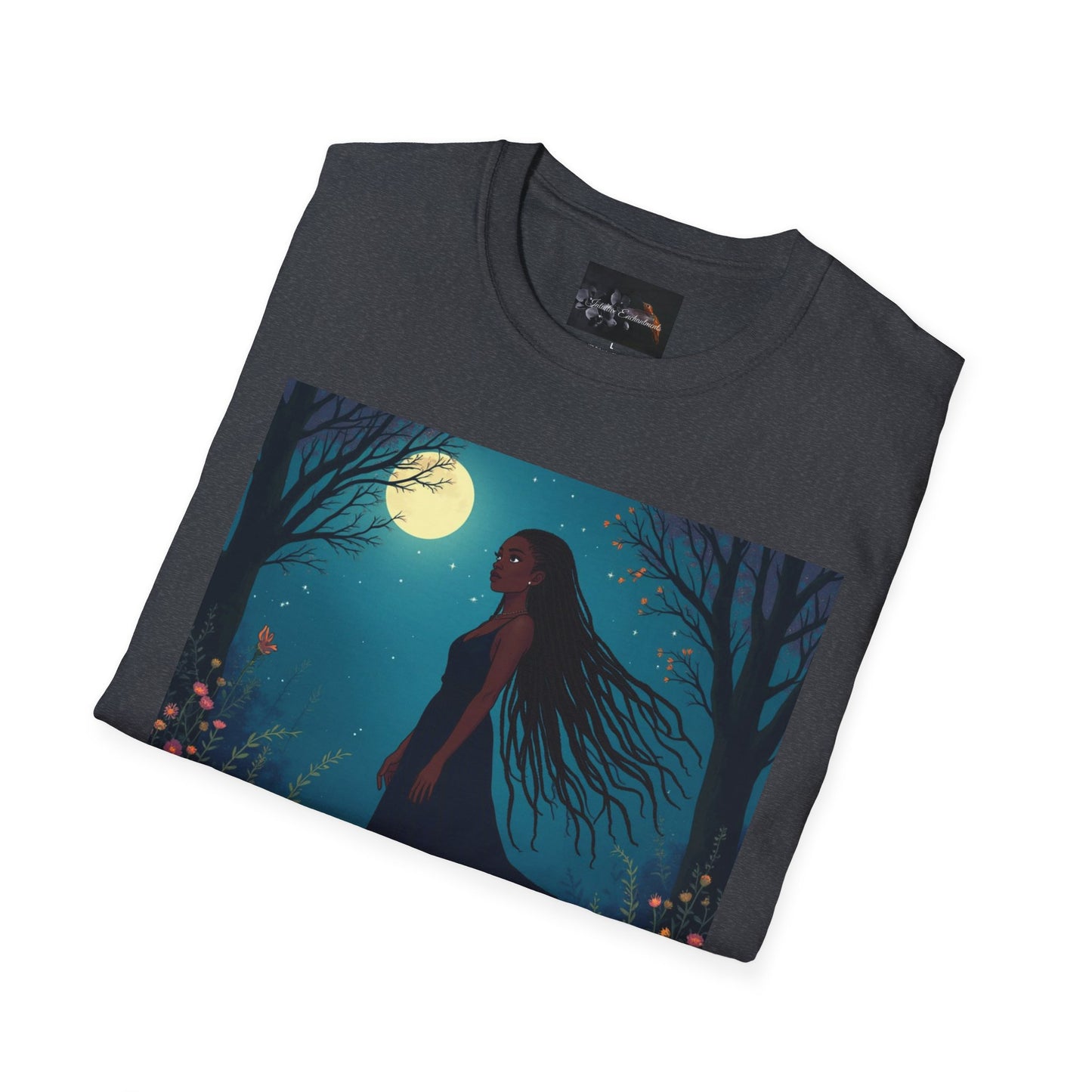 Moonlit Silhouette Unisex T-Shirt, Softstyle Tee for Nature Lovers, Perfect for Gifts and Everyday Wear