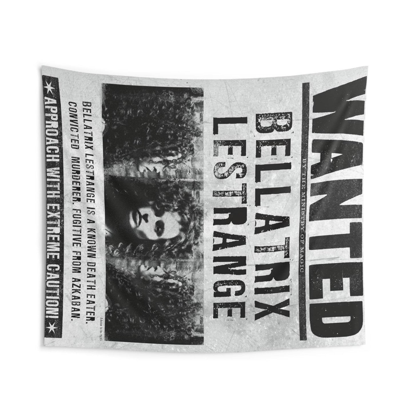 Bellatrix Wanted Indoor Wall Tapestries, Harry Potter Tapestry, Bedroom Decor, Dorm Room - IntuitiveEncBoutique