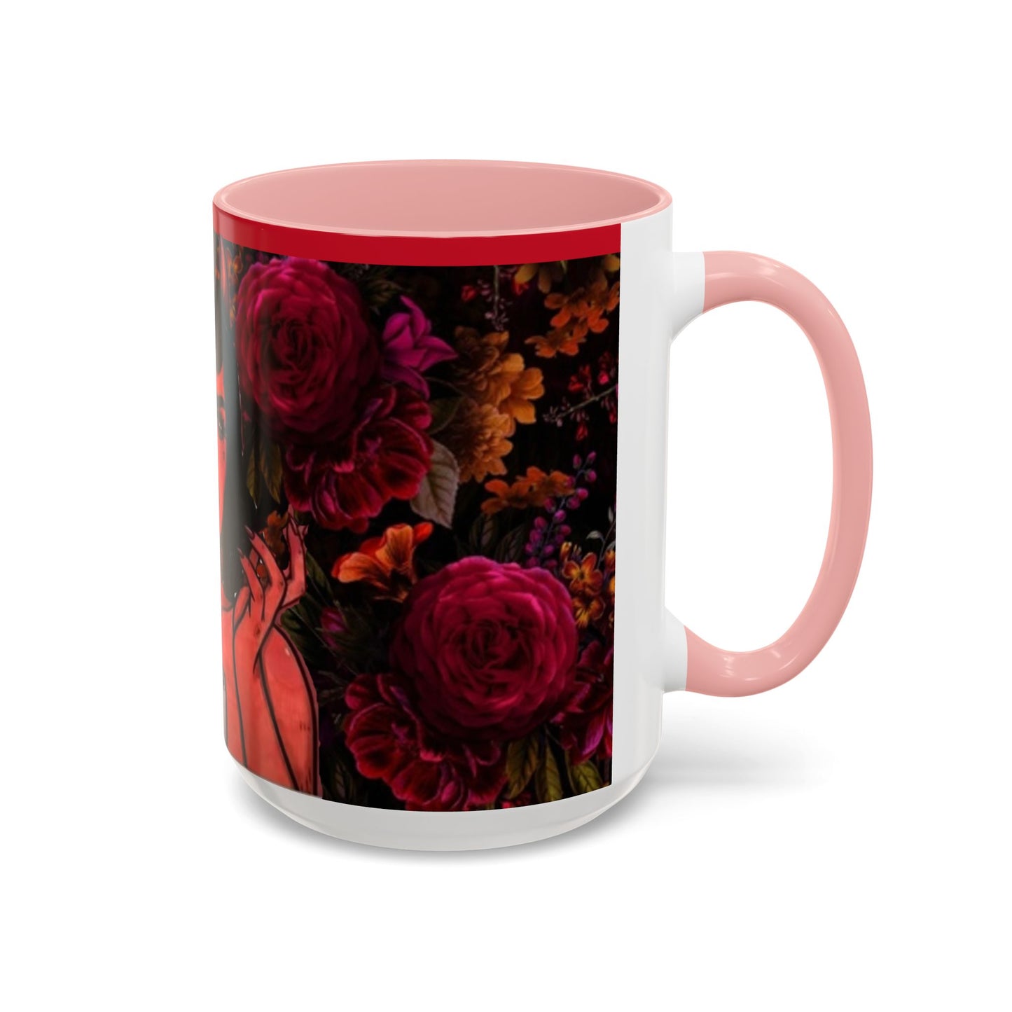 Gothic Floral Accent Coffee Mug - Perfect for Coffee Lovers, Gift for Birthdays, Drama Queen Decor, Unique Art Mug