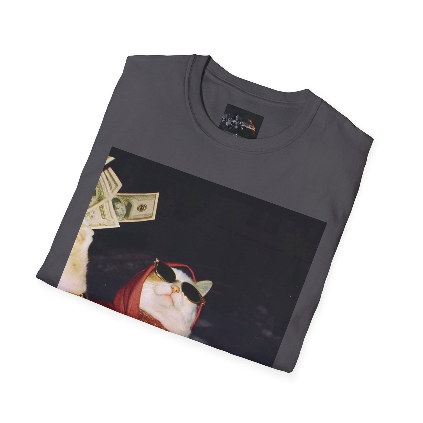 Cash Cat Unisex Softstyle T-Shirt, Funny Cat Shirt, Pet Lover Gift, Casual Wear, Birthday Gift, Unique Humor Tee