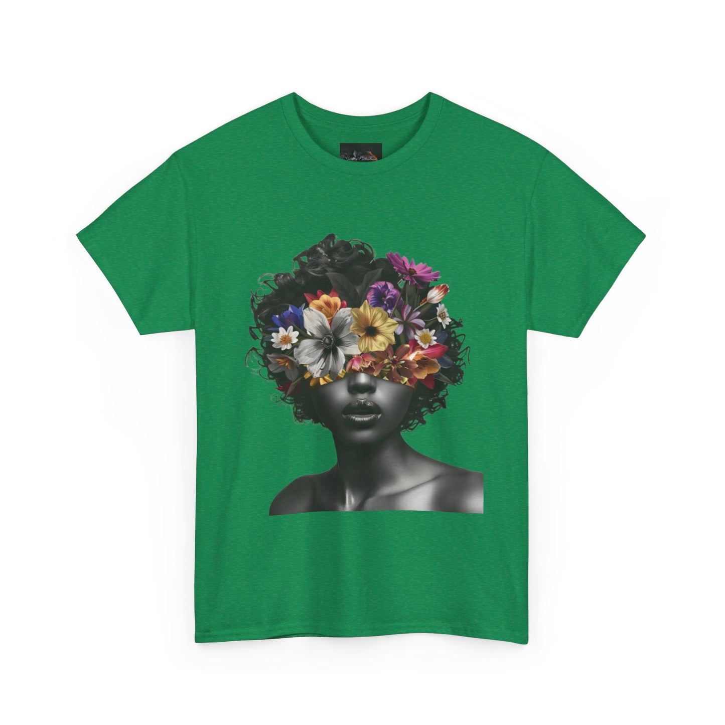 Floral Goddess Unisex Heavy Cotton Tee | Flower Graphic Tee, Boho Style, Casual Wear, Unique Gift, Art Tee