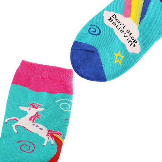Unicorn Rainbow Printing Autumn And Winter Leisure In The Tube Sports Holiday Gift Socks - IntuitiveEncBoutique