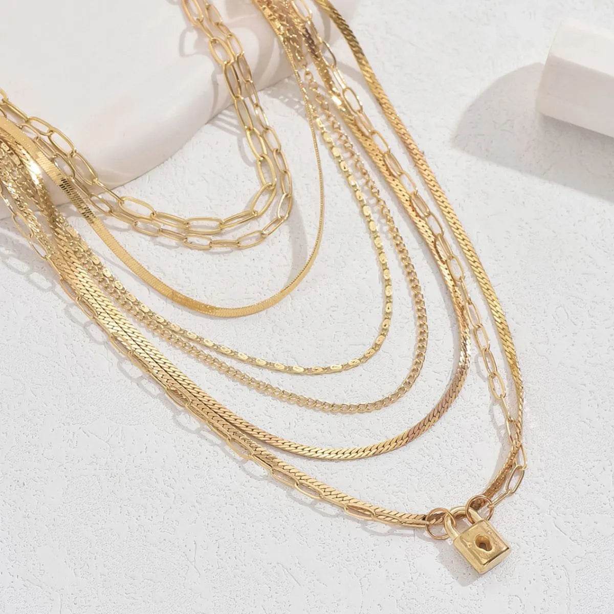 18K Gold-Plated Stainless Steel Multi-Layer Necklace - IntuitiveEncBoutique