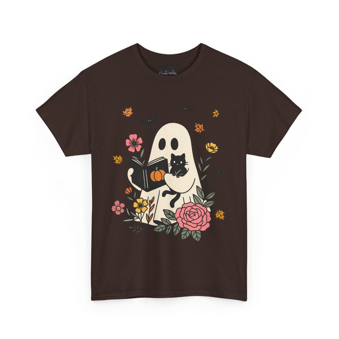 Cute Ghost & Cat Unisex Heavy Cotton Tee - IntuitiveEncBoutique