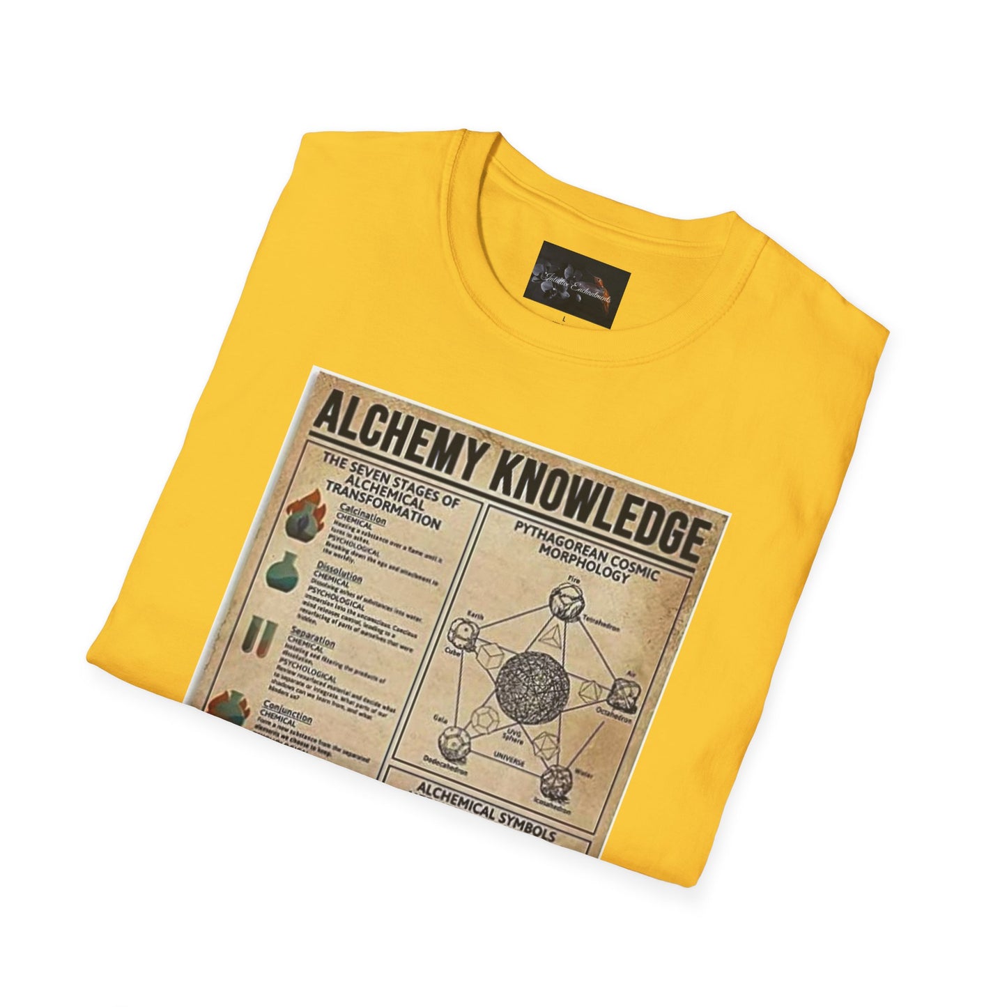 Alchemy Knowledge Unisex T-Shirt, Vintage-style Graphic Tee, Gift for Historians, Science Lovers, Unique Learning Shirt, Educational Apparel