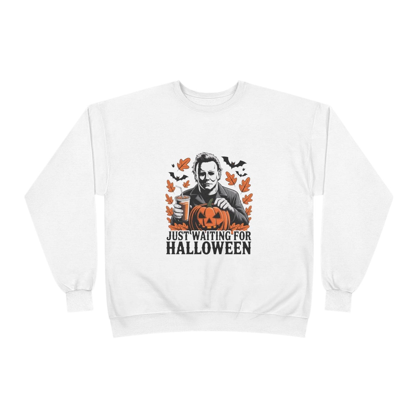 Halloween Sweatshirt - Just Waiting for Halloween | Unisex Crewneck Pullover, Fall Fashion, Halloween Gift, Cozy Sweater, Eco-Friendly Wear - IntuitiveEncBoutique