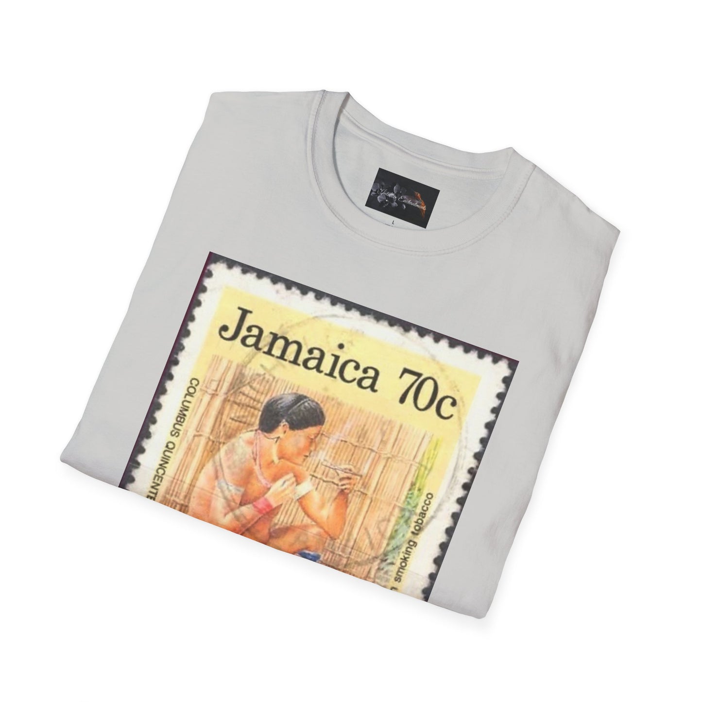 Vintage Jamaica Stamp Tee, Softstyle T-Shirt, Unisex Graphic Tee, Bohemian Style Shirt, Travel Lovers Apparel, Cool Gift Idea