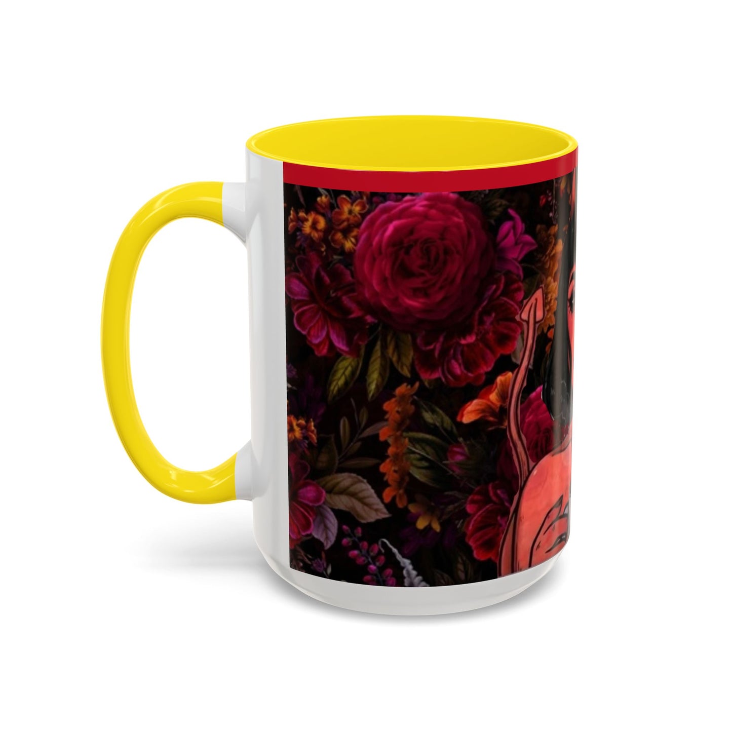 Gothic Floral Accent Coffee Mug - Perfect for Coffee Lovers, Gift for Birthdays, Drama Queen Decor, Unique Art Mug
