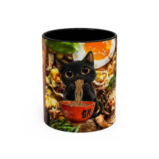 Cute Cat Noodle Coffee Mug, Funny Cat Mug, Kitchen Decor, Cat Lover Gift, Ramen Themed Cup, Animal Lover Coffee Cup, Gift for Cat Owners