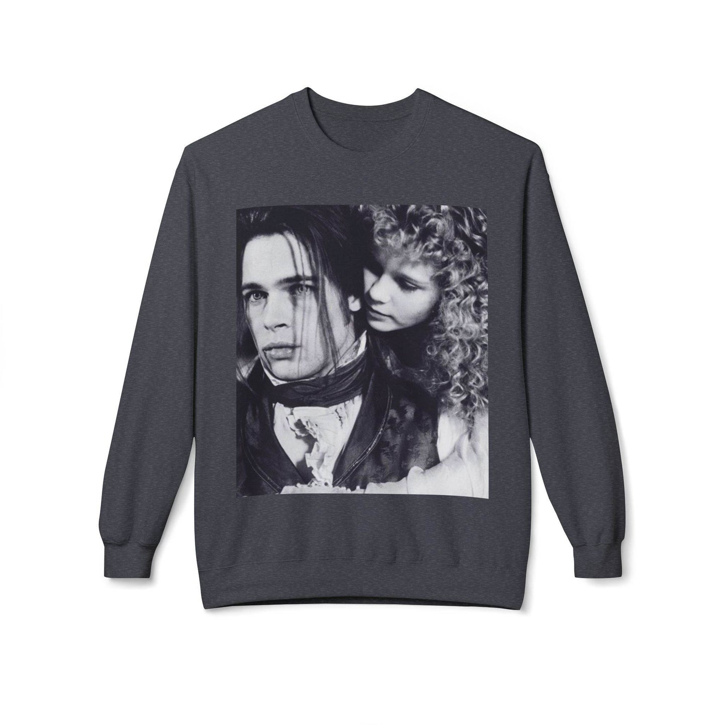 Vampire Romance Fleece Crewneck Sweatshirt, Cozy Sweatshirt, Gothic Fashion, Unisex Gift, Movie Lover Apparel, Halloween Outfit - IntuitiveEncBoutique
