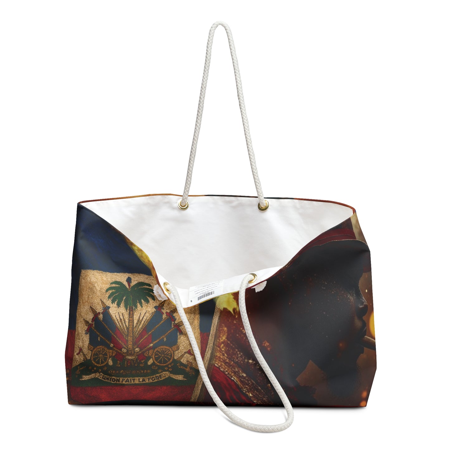 Haitian Art Ogou Weekender Bag, Travel Tote, Beach Bag, Weekend Getaway, Bohemian Style, Unique Gift Ideas