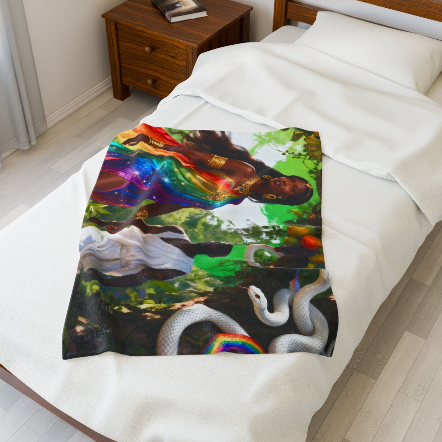 Throw Blanket - Damballah and Ayida Wedo Serpent Spirits Design