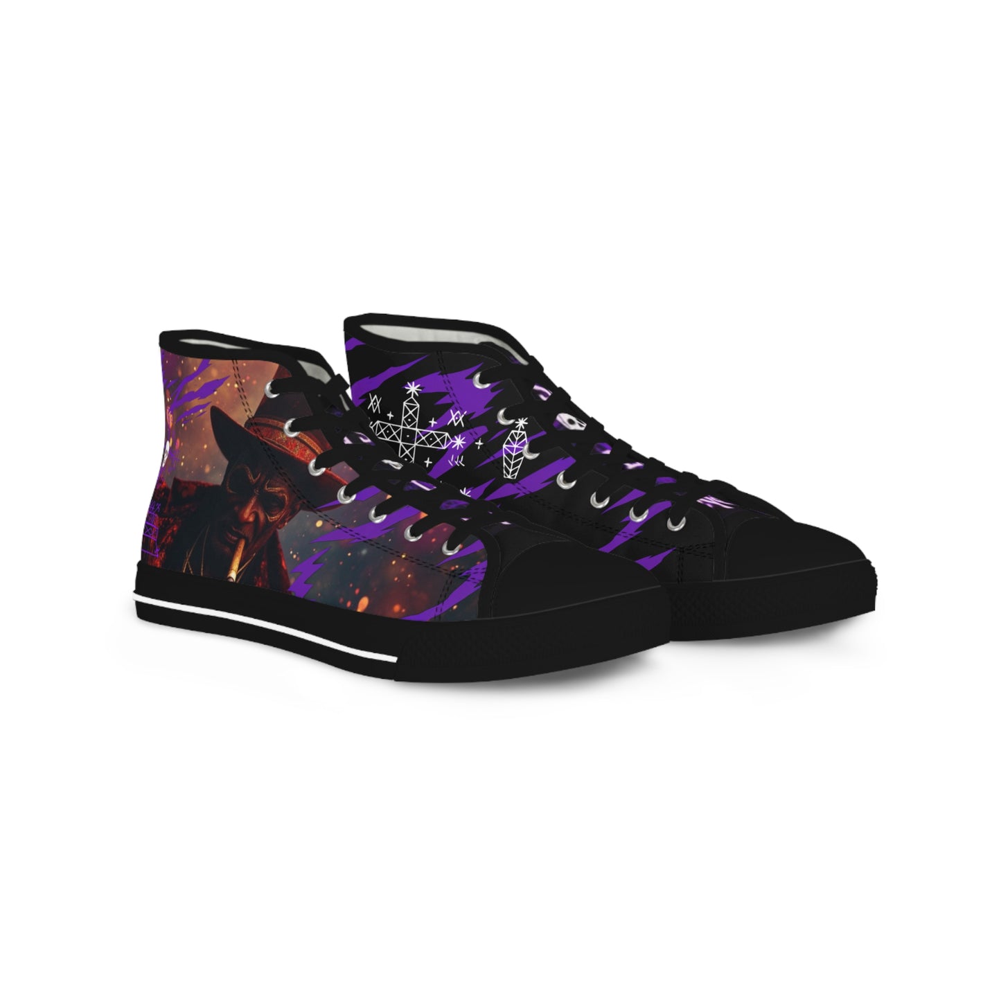 Baron Samdi Design - Voodoo Spirit Shoes, Skeleton Charms, Creepy Footwear, Halloween Costume, Unique Gift