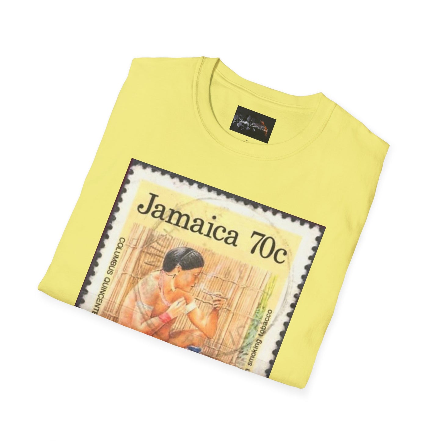 Vintage Jamaica Stamp Tee, Softstyle T-Shirt, Unisex Graphic Tee, Bohemian Style Shirt, Travel Lovers Apparel, Cool Gift Idea