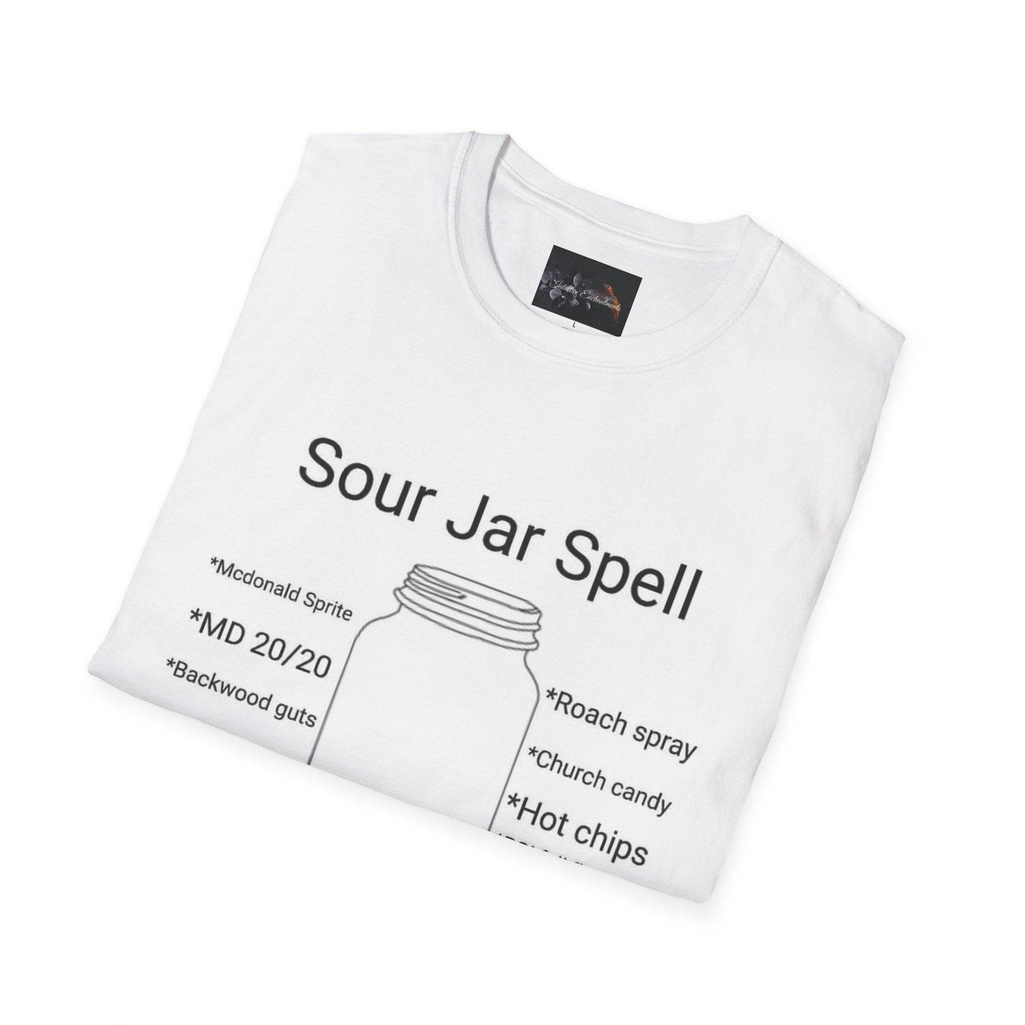 Sour Jar Spell T-Shirt for Witches, Unisex Softstyle Tee, Ideal for Magical Practitioners, Spell Casting, Witchcraft Gift, Summer Solstice - IntuitiveEncBoutique
