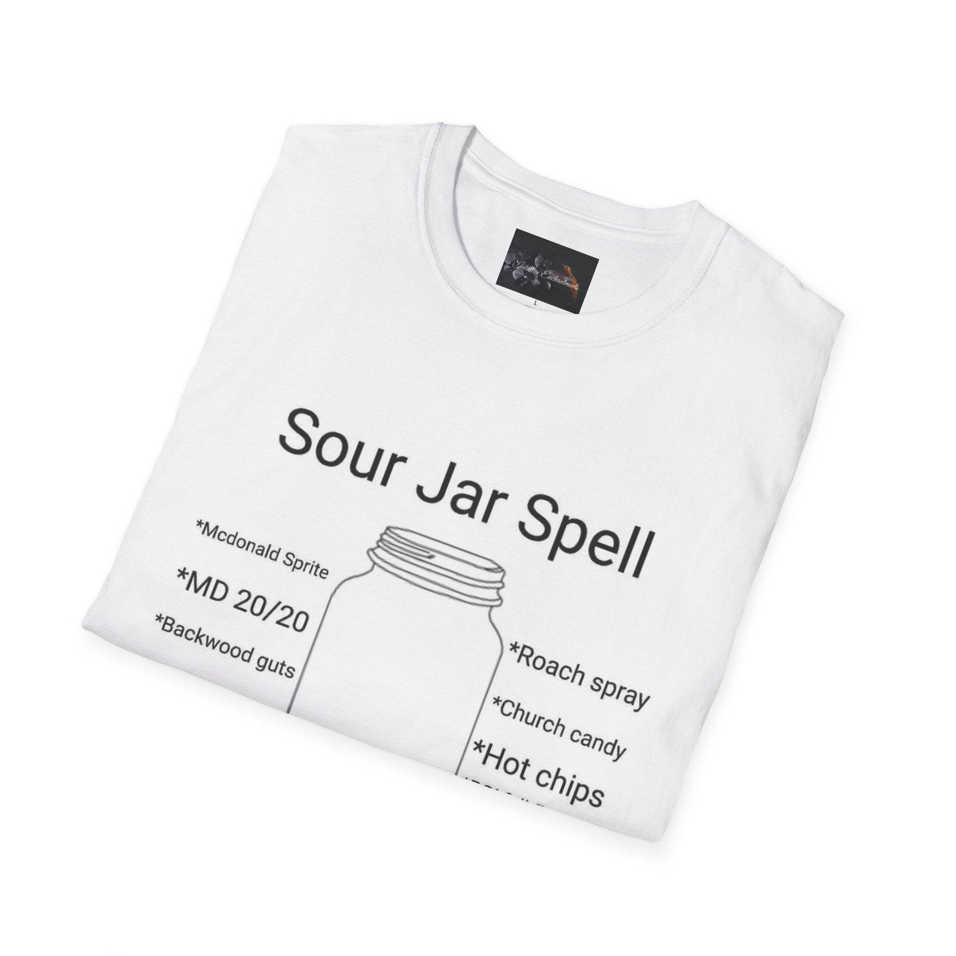 Sour Jar Spell T-Shirt for Witches, Unisex Softstyle Tee, Ideal for Magical Practitioners, Spell Casting, Witchcraft Gift, Summer Solstice - IntuitiveEncBoutique