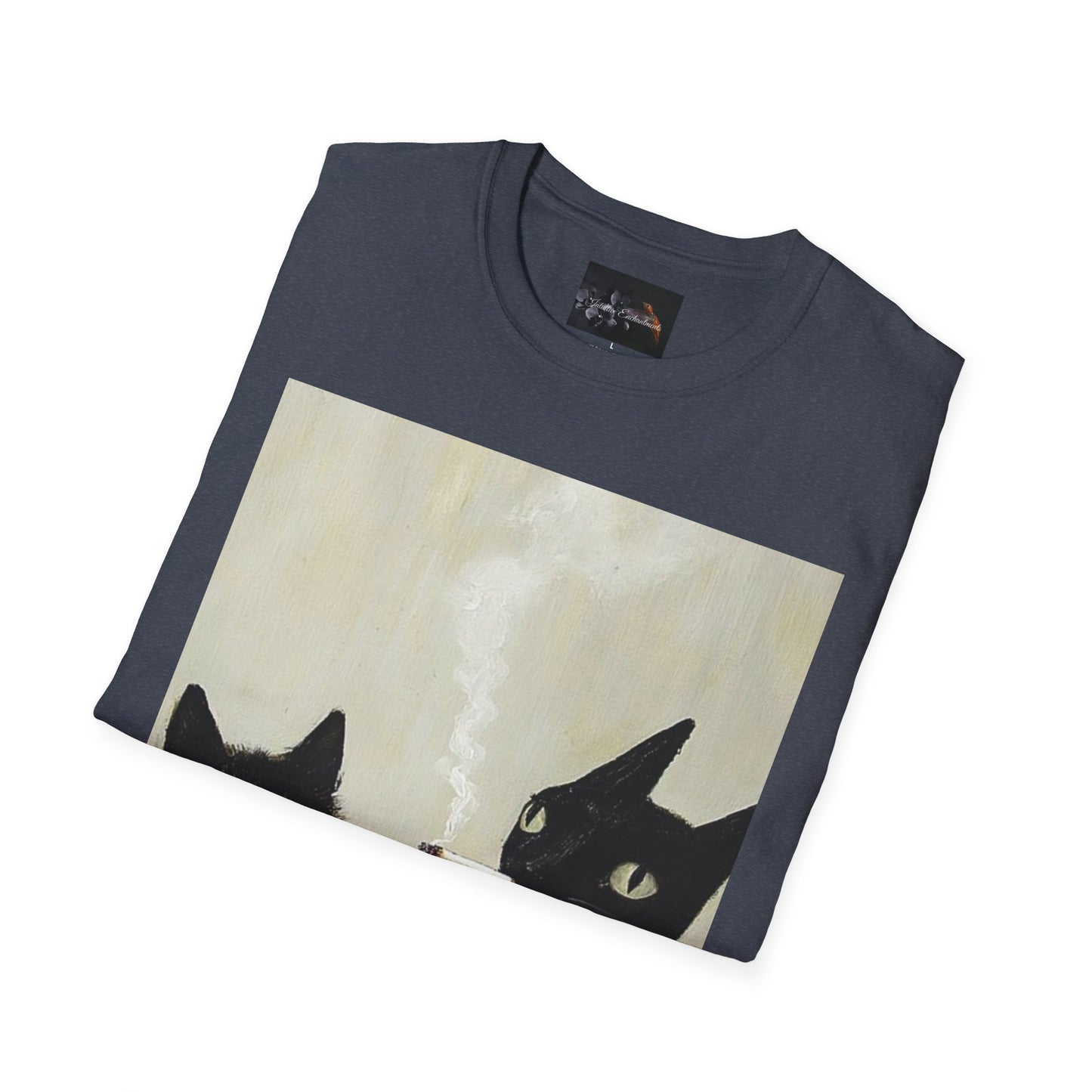 Cool Cat Art Unisex Softstyle T-Shirt, Vintage Cat Illustration, Perfect Gift for Cat Lovers, Casual Streetwear, Unique Pet Tee