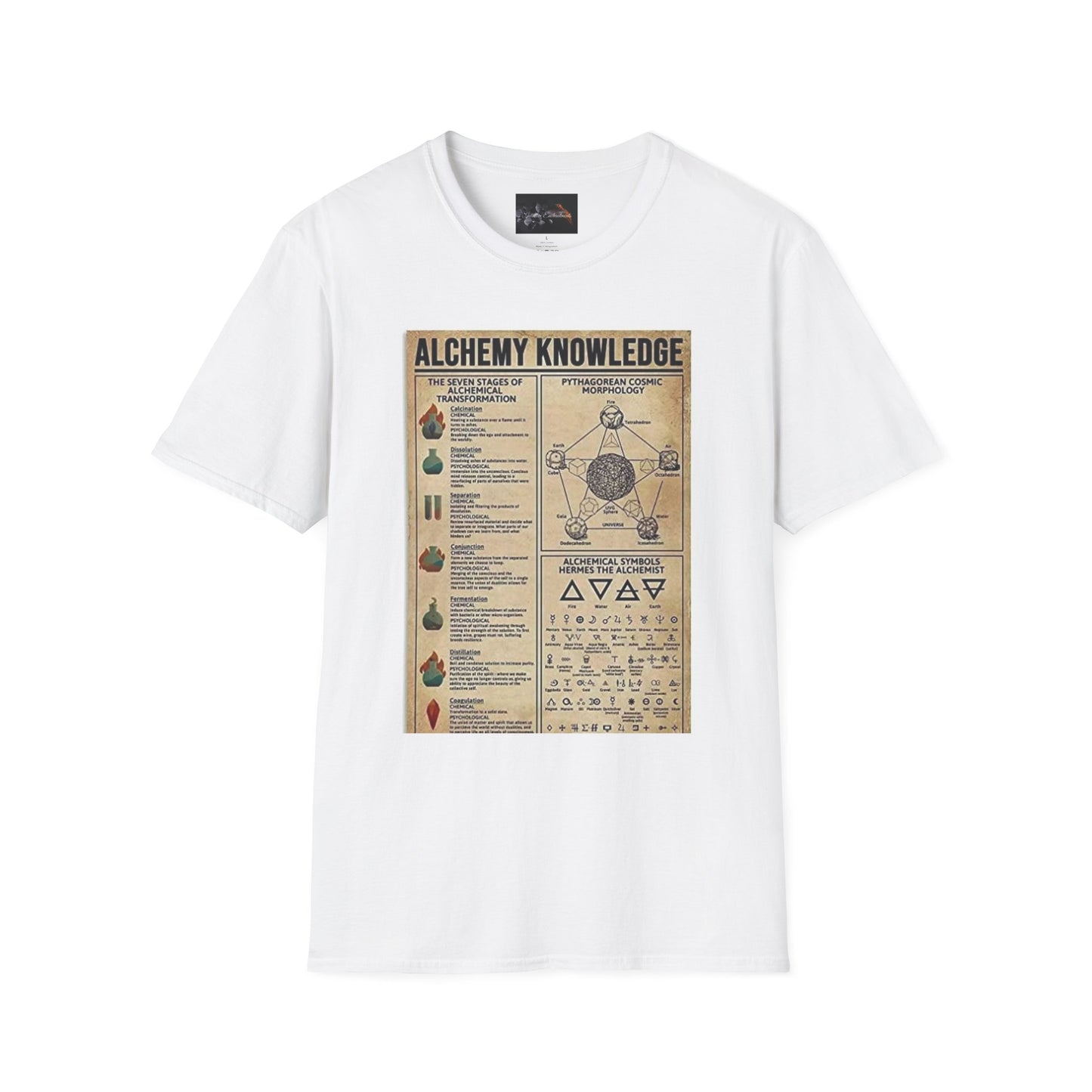 Alchemy Knowledge Unisex T-Shirt, Vintage-style Graphic Tee, Gift for Historians, Science Lovers, Unique Learning Shirt, Educational Apparel