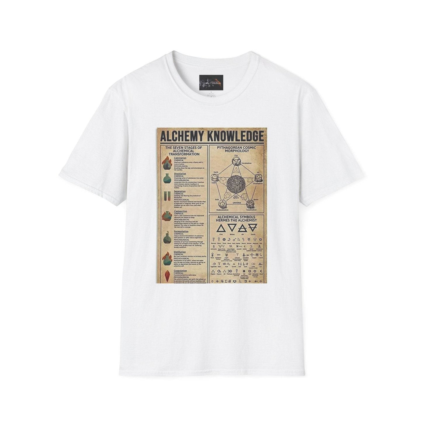 Alchemy Knowledge Unisex T-Shirt, Vintage-style Graphic Tee, Gift for Historians, Science Lovers, Unique Learning Shirt, Educational Apparel - IntuitiveEncBoutique