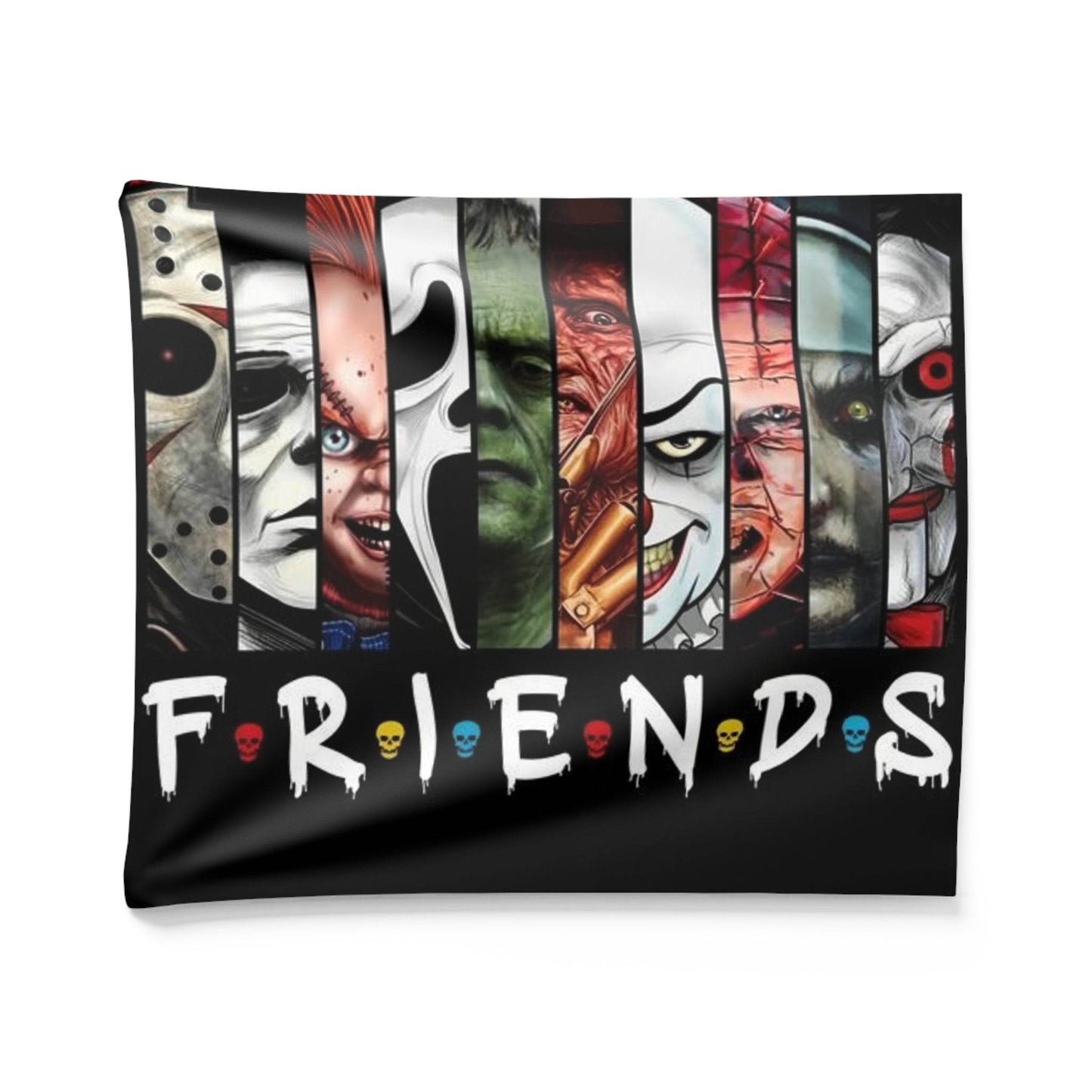 Horror Movie Friends Wall Tapestry, Cozy Room Décor - IntuitiveEncBoutique