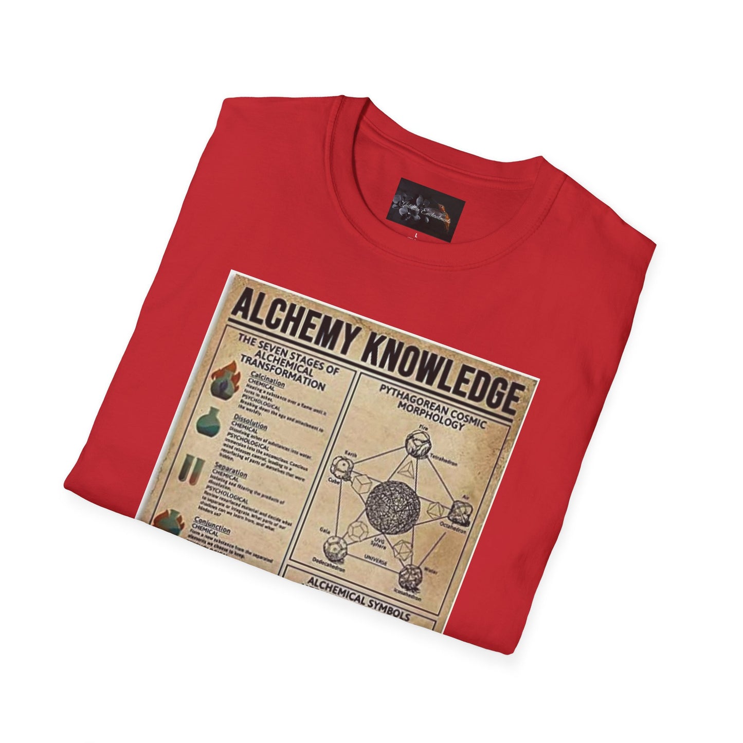Alchemy Knowledge Unisex T-Shirt, Vintage-style Graphic Tee, Gift for Historians, Science Lovers, Unique Learning Shirt, Educational Apparel