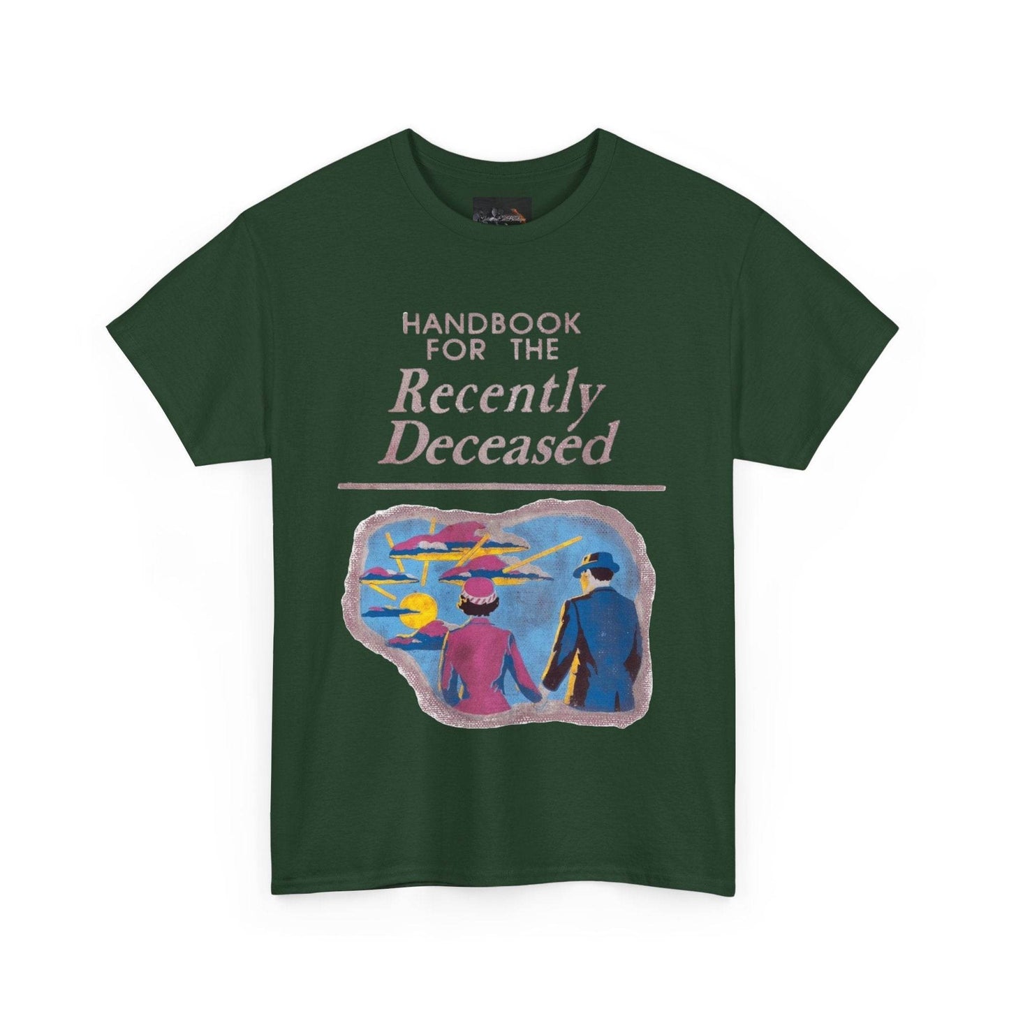 Vintage-Inspired Unisex Tee, Handbook for the Recently Deceased Shirt, Cool Graphic Tee, Unique Gift for Death Awareness, Halloween Costume - IntuitiveEncBoutique