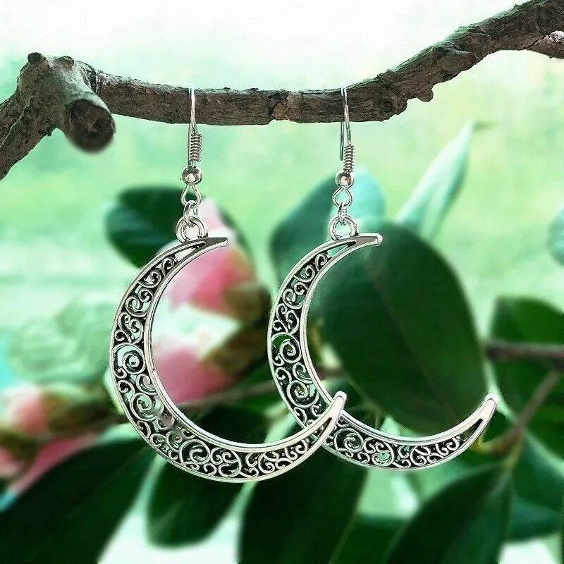 Alloy Cutout Moon Earrings - IntuitiveEncBoutique