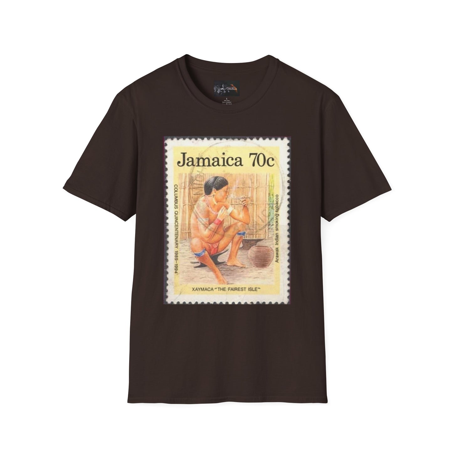 Vintage Jamaica Stamp Tee, Softstyle T-Shirt, Unisex Graphic Tee, Bohemian Style Shirt, Travel Lovers Apparel, Cool Gift Idea