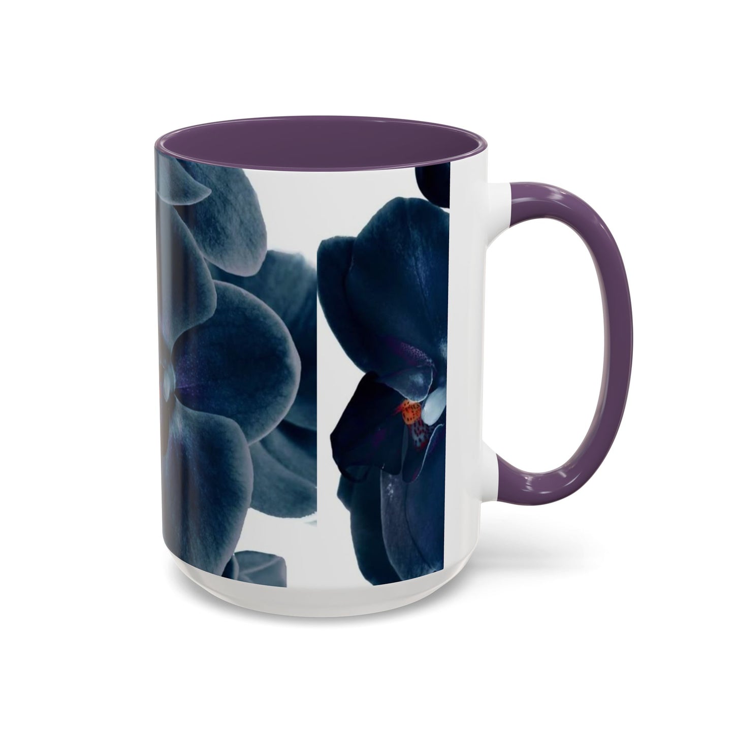 Elegant Orchid Accent Coffee Mug: Floral Drinkware for Home, Office, Gift, Mother's Day, Housewarming