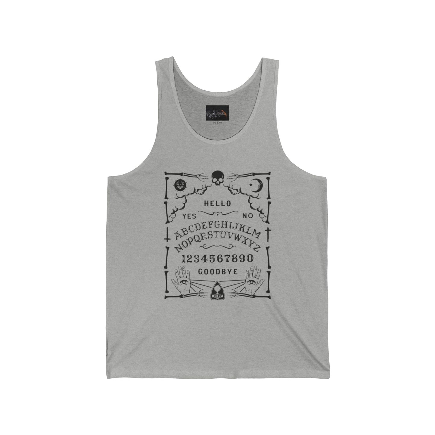 Spooky Ouija Board Tank, Unisex Jersey Tank Top, Halloween Shirt, Gothic Gift, Witchy Apparel, Summer Vibes, Festival Wear