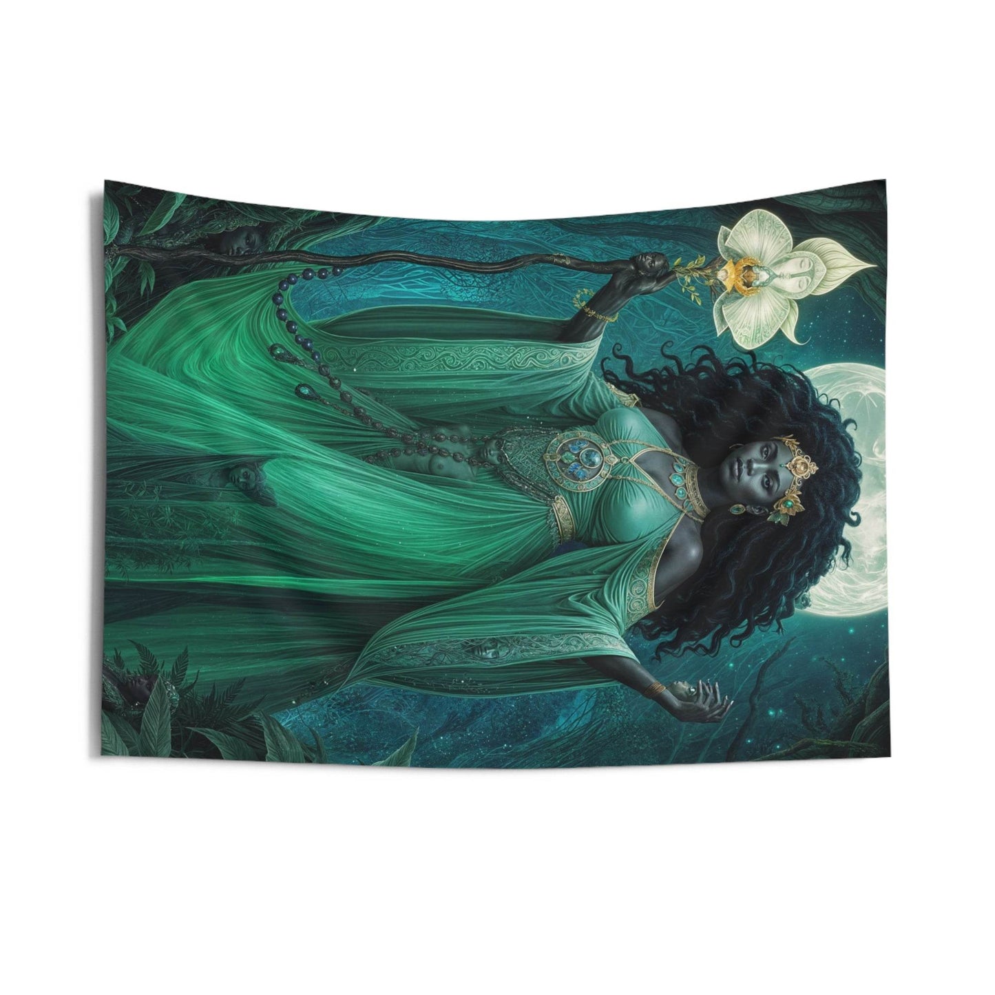 Enchanting Goddess Wall Tapestry, Boho Decor, Mystical Art Wall Hanging, Home Decoration, Ethereal Room Accent, Made by me. - IntuitiveEncBoutique