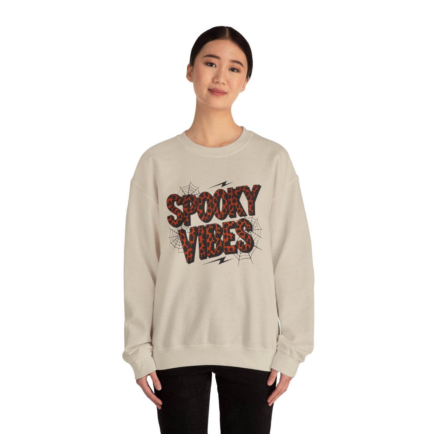 Spooky Vibes Sweatshirt - Halloween Crewneck, Unisex Cozy Jumper, Fall Fashion, Ghosts & Ghouls, Casual Wear, Fun Gift - IntuitiveEncBoutique