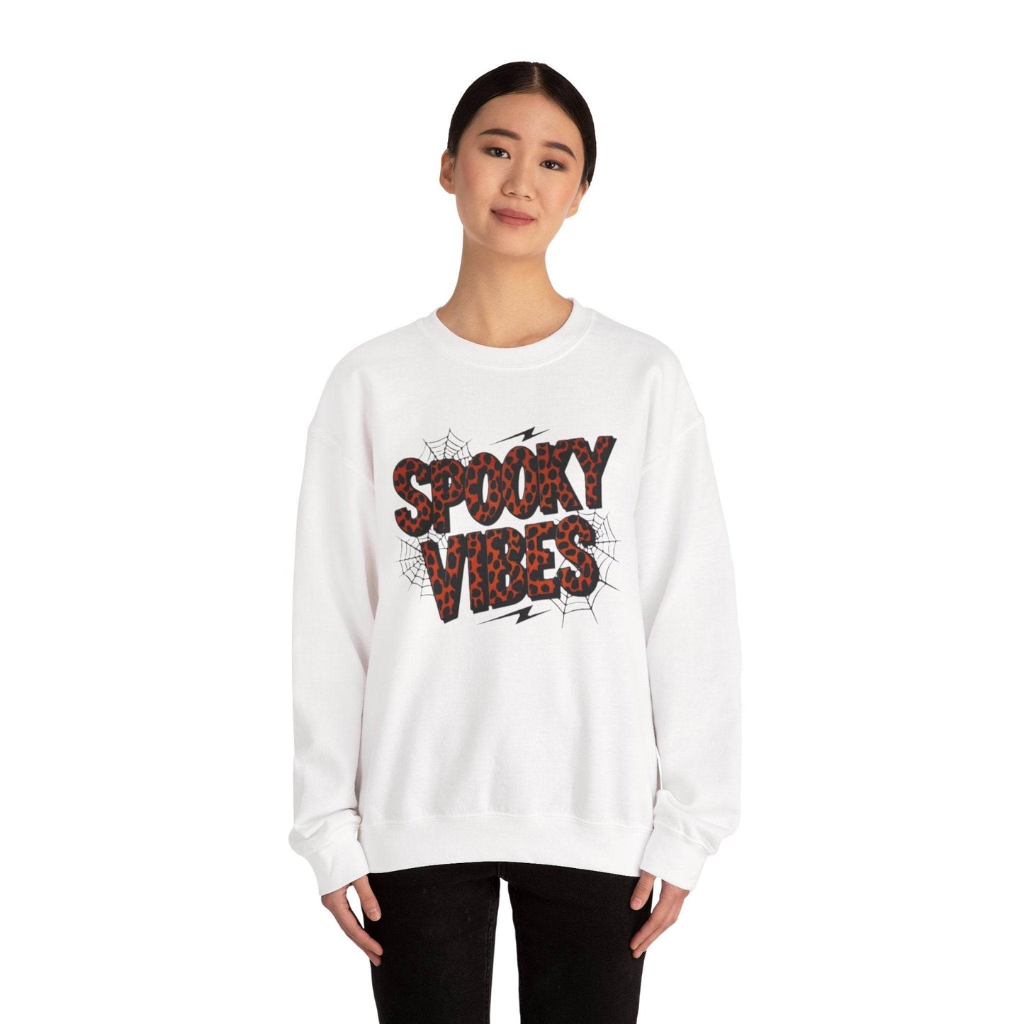 Spooky Vibes Sweatshirt - Halloween Crewneck, Unisex Cozy Jumper, Fall Fashion, Ghosts & Ghouls, Casual Wear, Fun Gift - IntuitiveEncBoutique