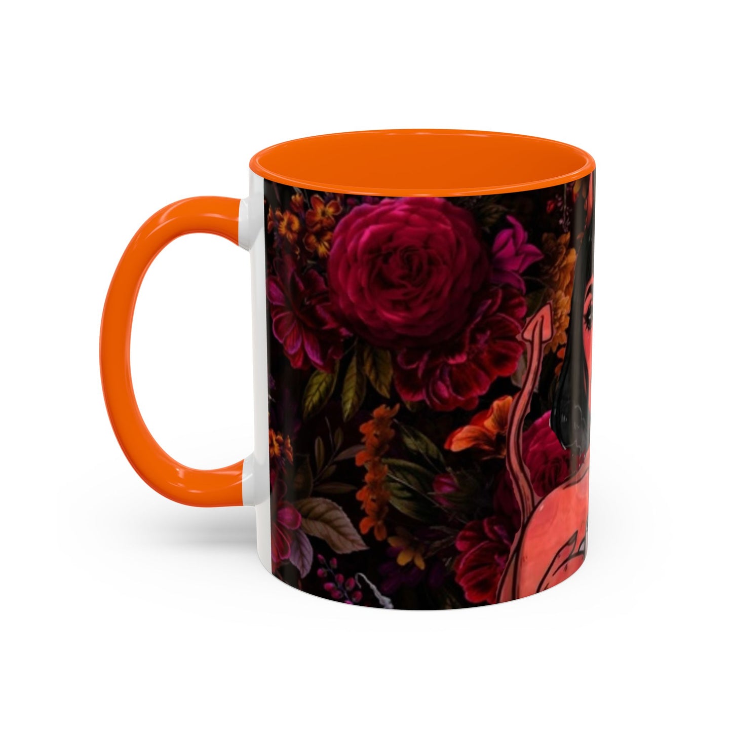 Gothic Floral Accent Coffee Mug - Perfect for Coffee Lovers, Gift for Birthdays, Drama Queen Decor, Unique Art Mug