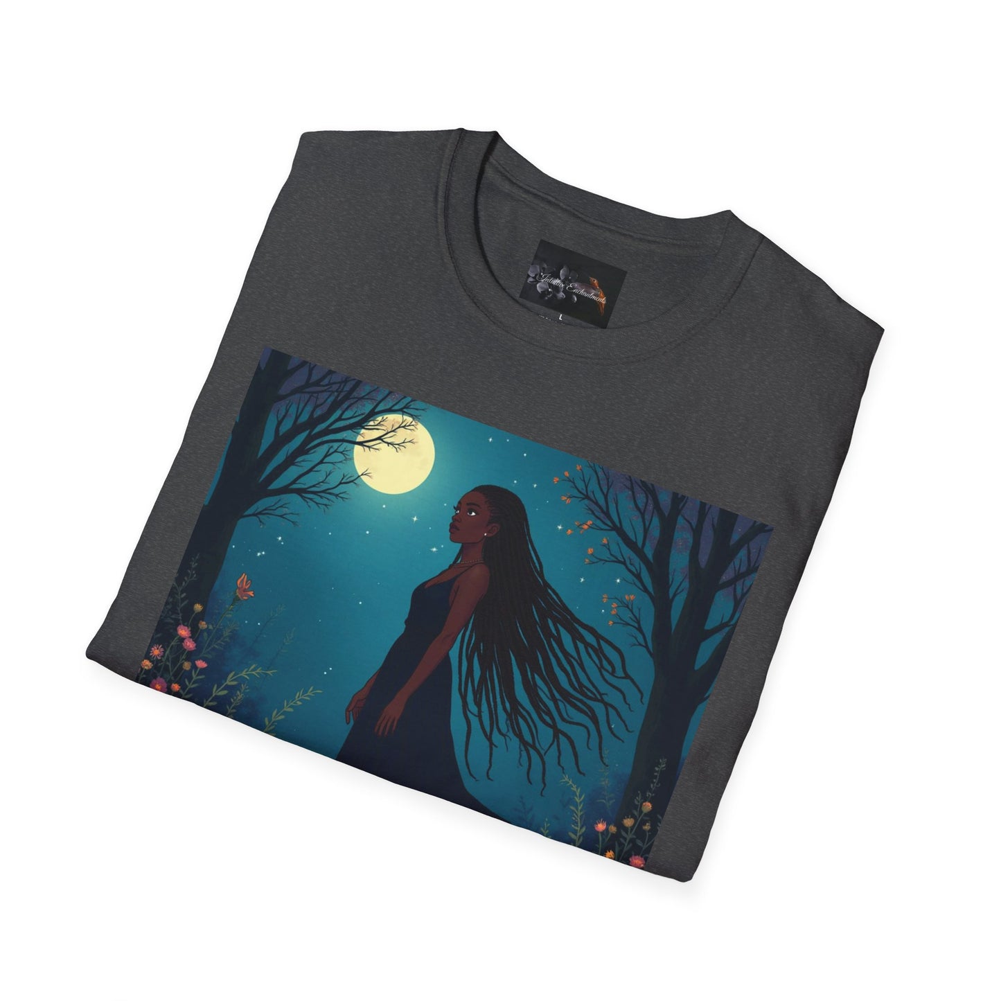 Moonlit Silhouette Unisex T-Shirt, Softstyle Tee for Nature Lovers, Perfect for Gifts and Everyday Wear