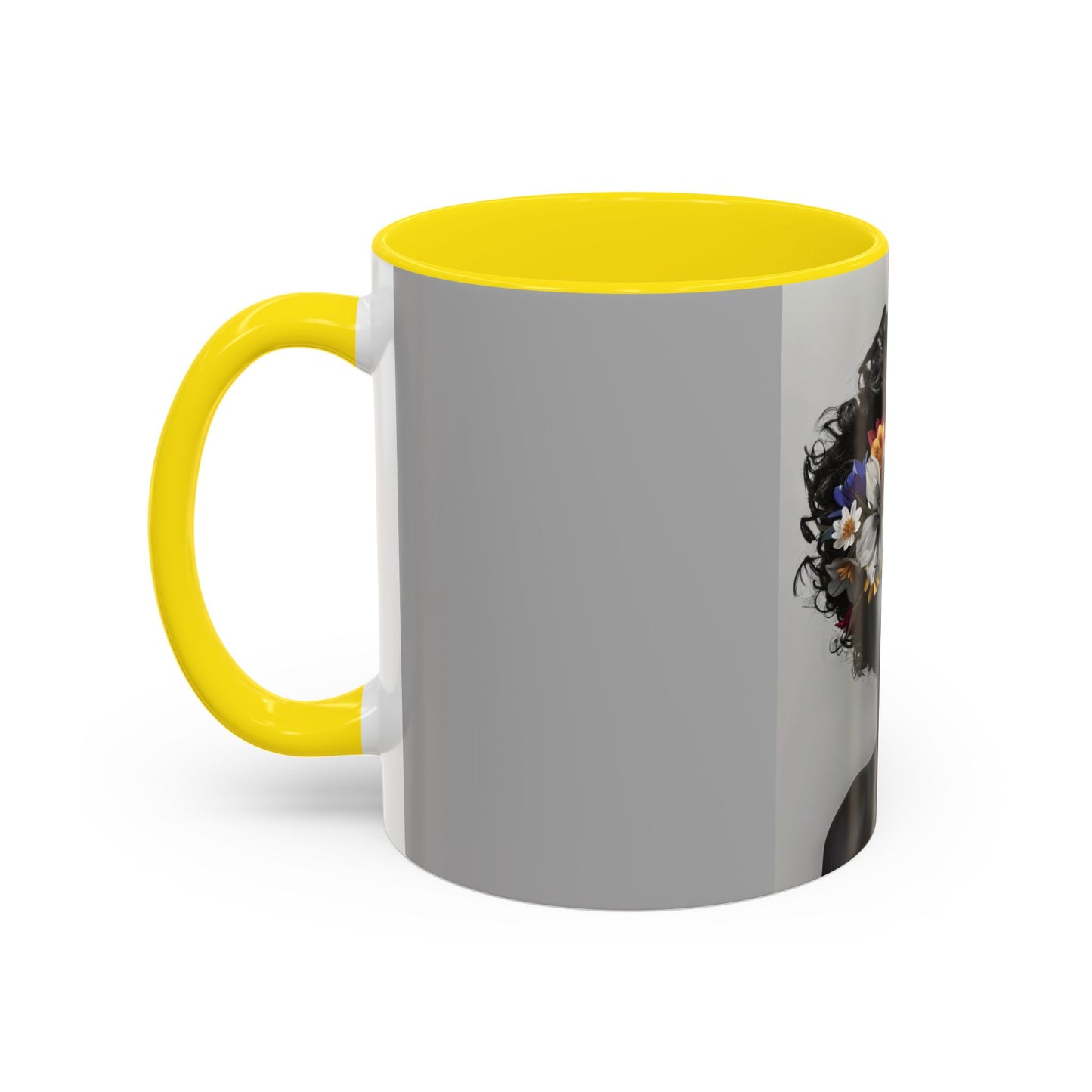 Floral Black Beauty Coffee Mug | Inspirational Drinkware for Coffee Lovers, Unique Gift for Her, Home Decor, Flower Lover's Mug