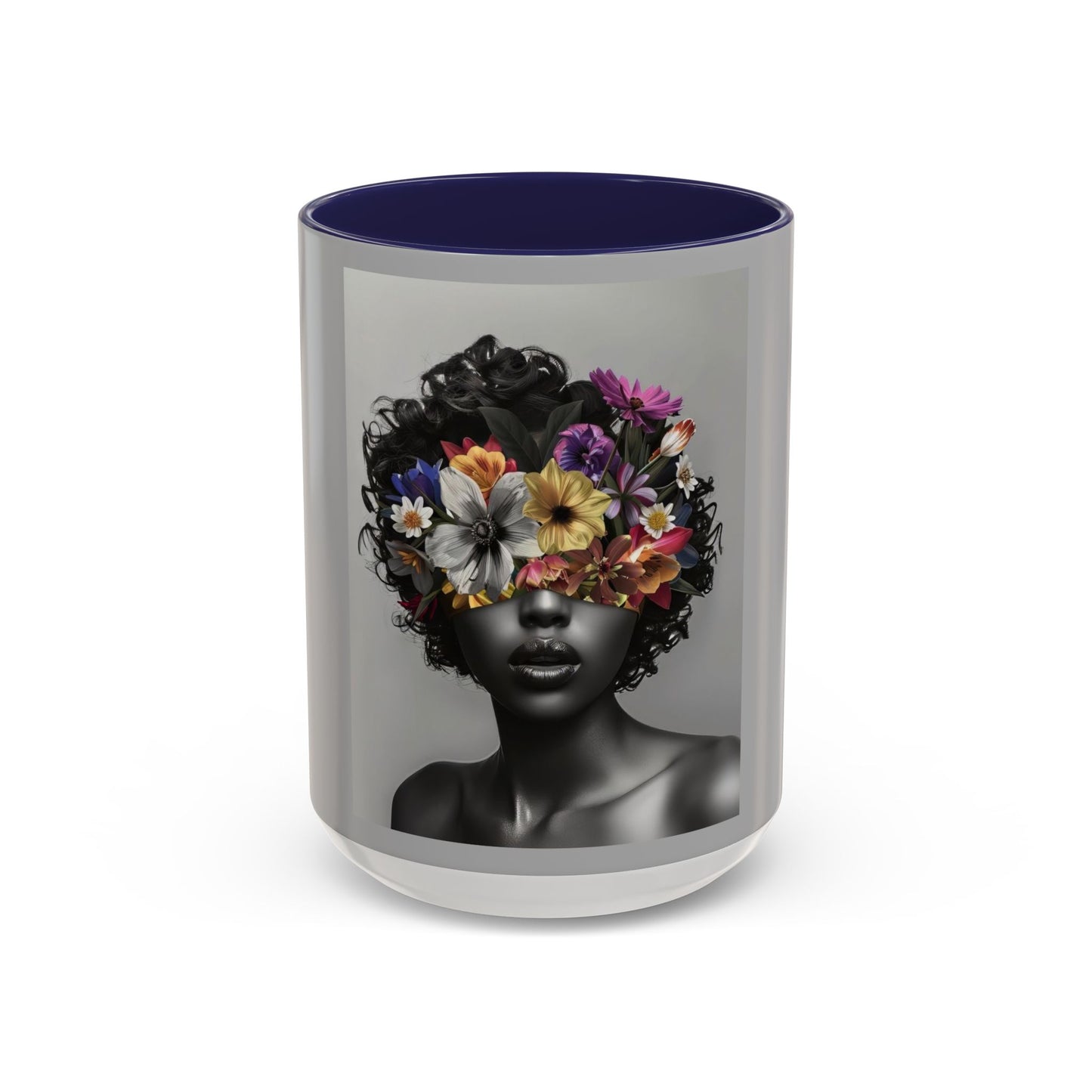 Floral Black Beauty Coffee Mug | Inspirational Drinkware for Coffee Lovers, Unique Gift for Her, Home Decor, Flower Lover's Mug