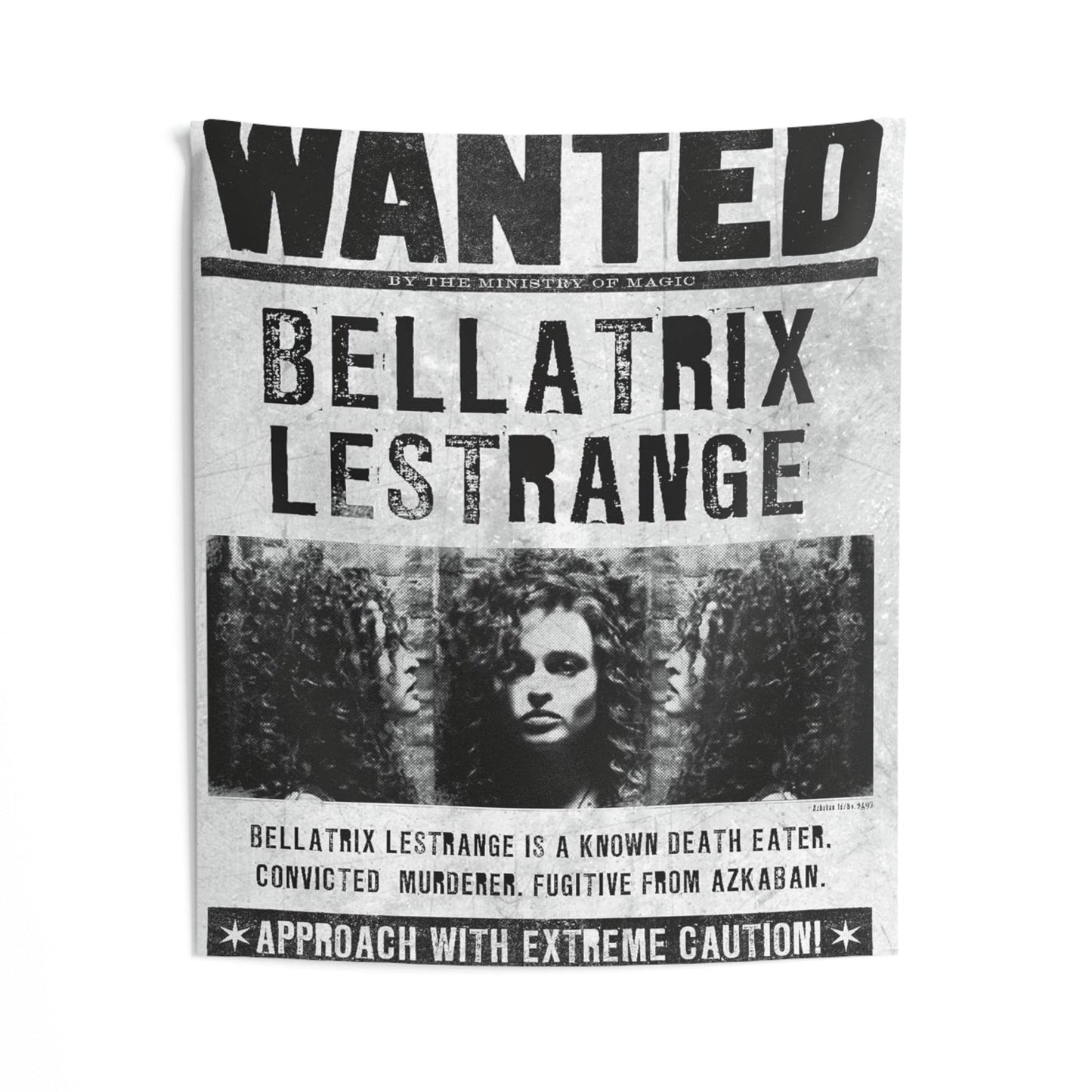 Bellatrix Wanted Indoor Wall Tapestries, Harry Potter Tapestry, Bedroom Decor, Dorm Room - IntuitiveEncBoutique