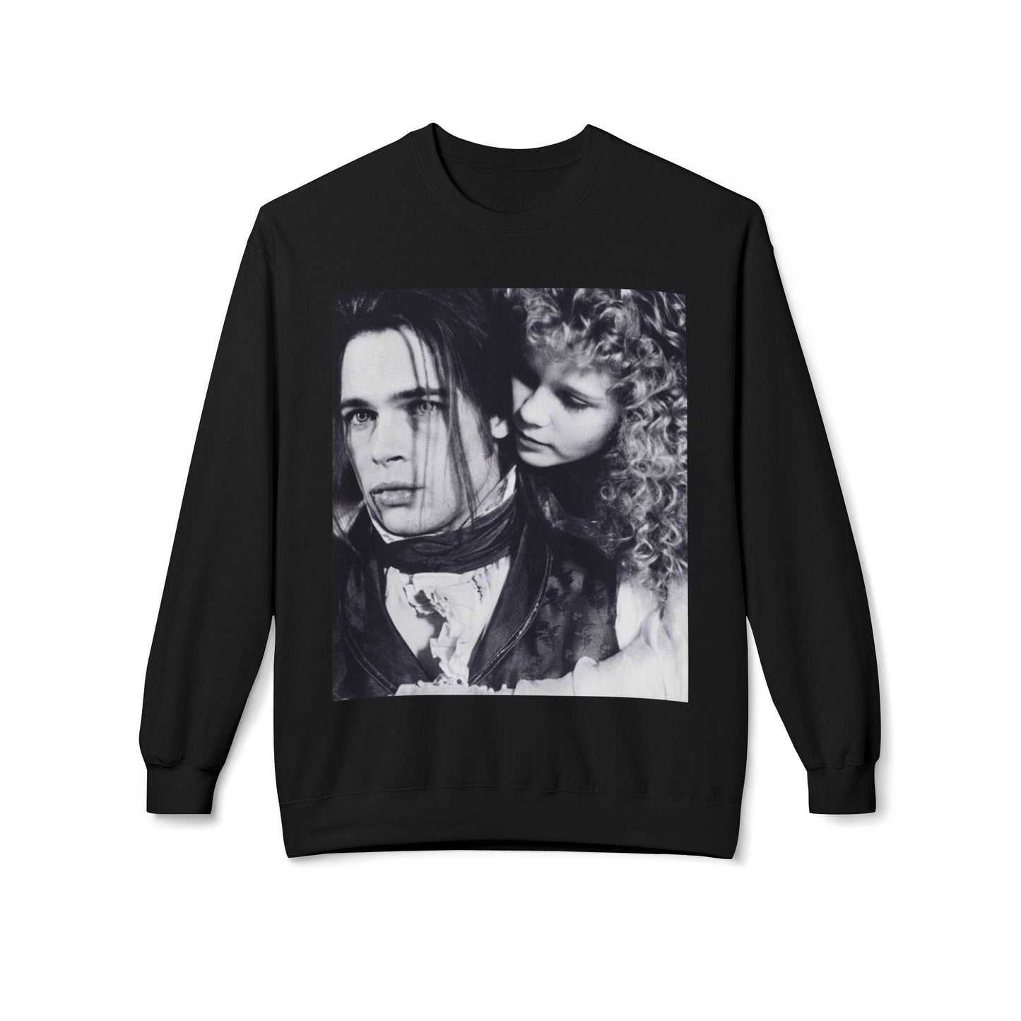 Vampire Romance Fleece Crewneck Sweatshirt, Cozy Sweatshirt, Gothic Fashion, Unisex Gift, Movie Lover Apparel, Halloween Outfit - IntuitiveEncBoutique
