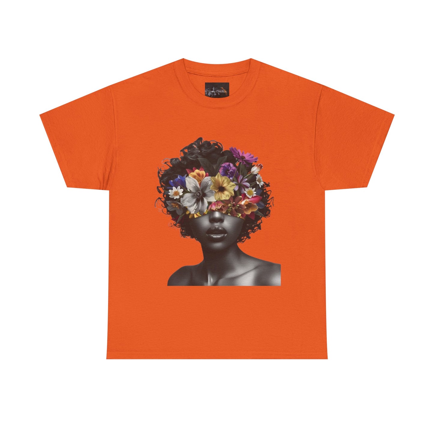 Floral Goddess Unisex Heavy Cotton Tee | Flower Graphic Tee, Boho Style, Casual Wear, Unique Gift, Art Tee