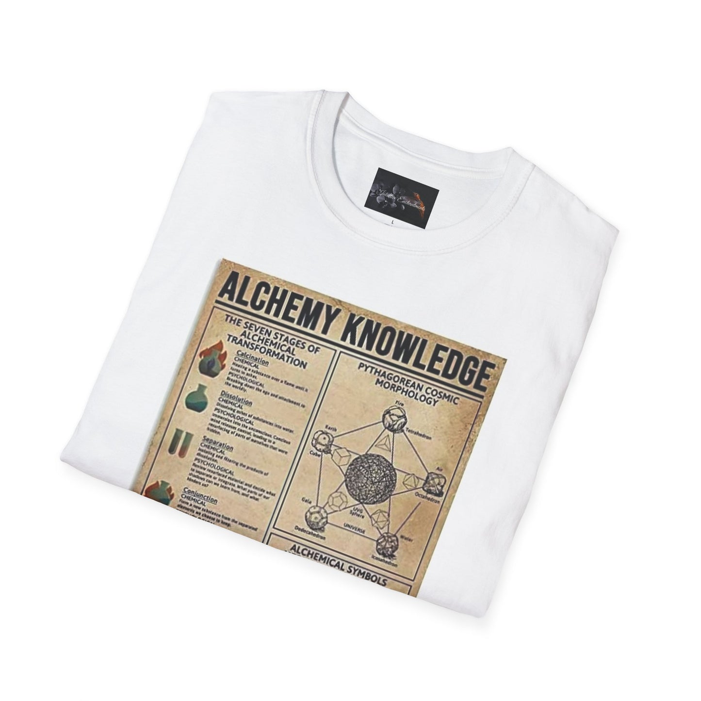 Alchemy Knowledge Unisex T-Shirt, Vintage-style Graphic Tee, Gift for Historians, Science Lovers, Unique Learning Shirt, Educational Apparel