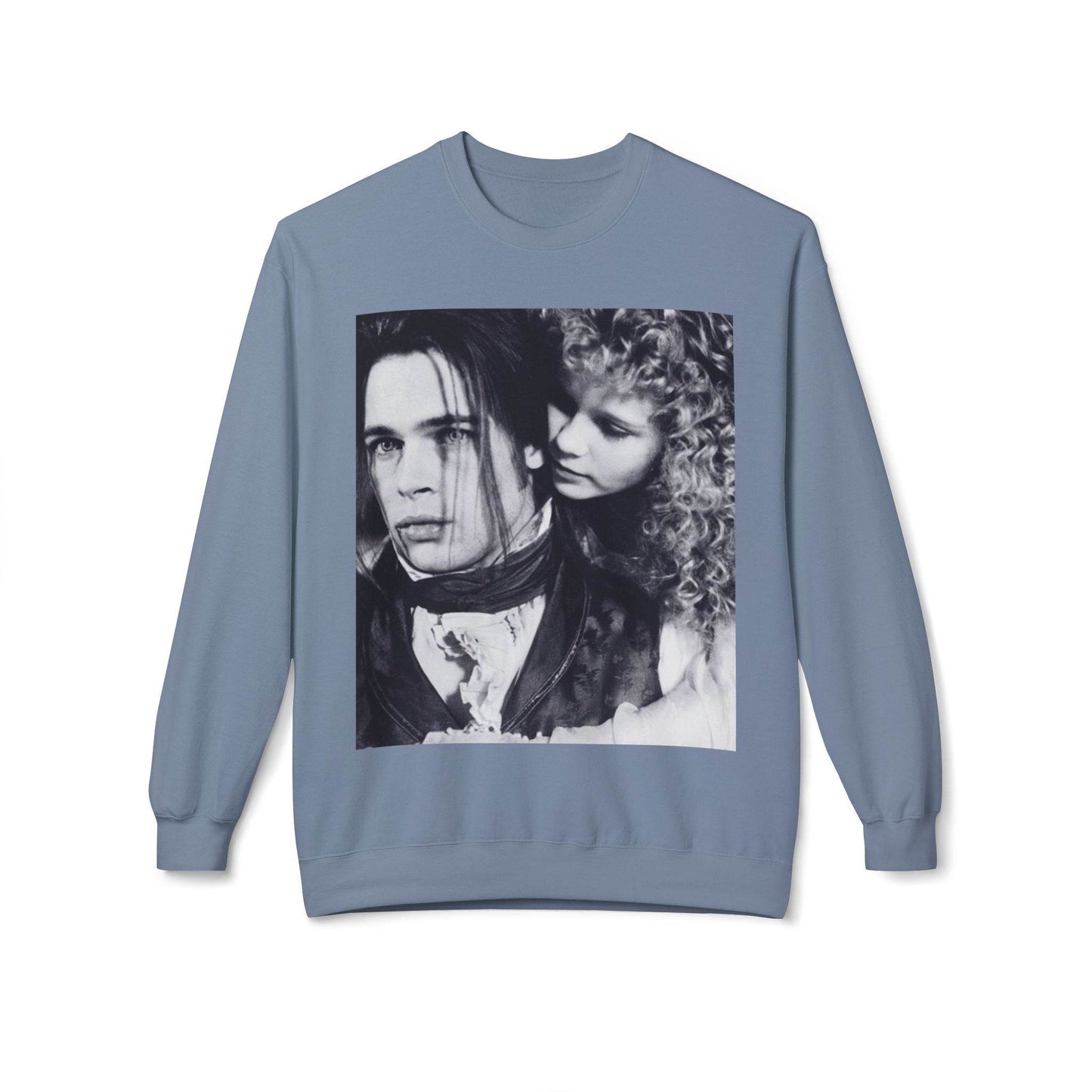 Vampire Romance Fleece Crewneck Sweatshirt, Cozy Sweatshirt, Gothic Fashion, Unisex Gift, Movie Lover Apparel, Halloween Outfit - IntuitiveEncBoutique