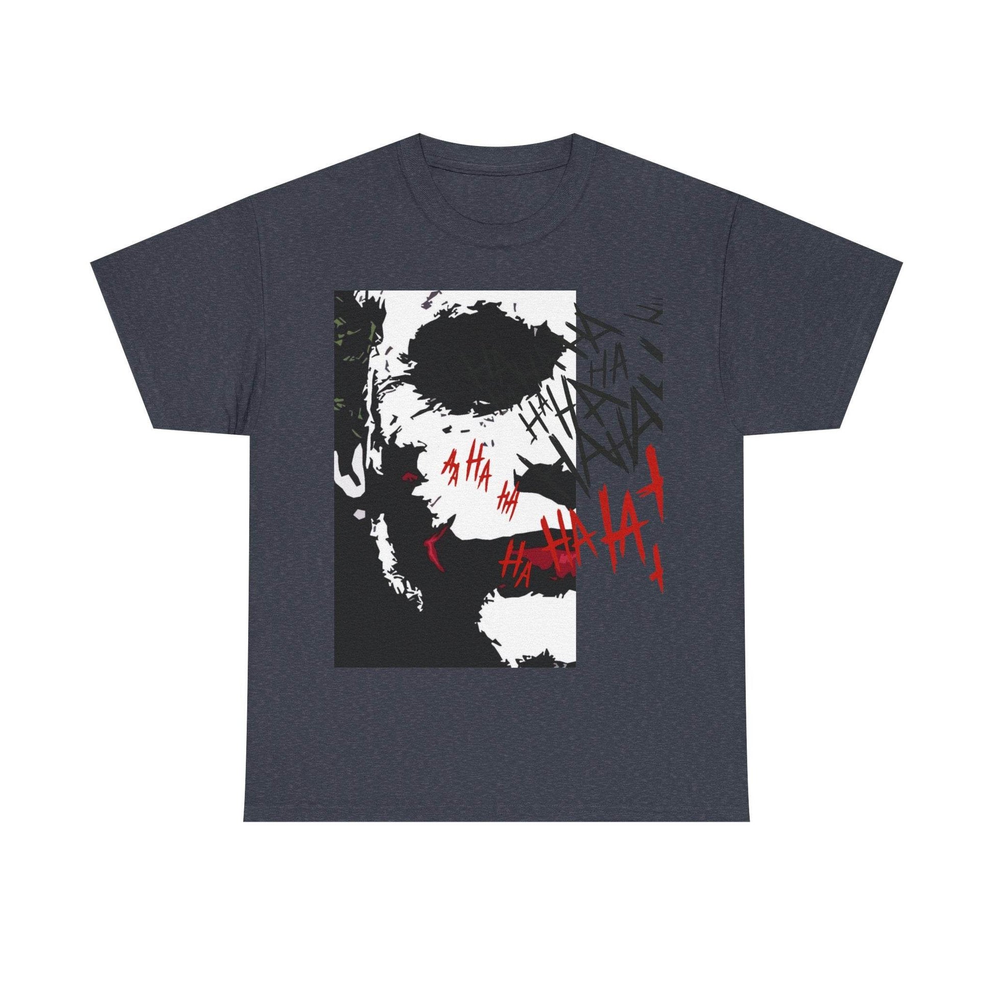 Unisex Heavy Cotton Tee - Joker Inspired Graphic Tee, Casual Wear, Perfect for Halloween, Movie Fans, Gift Idea, Streetwear - IntuitiveEncBoutique